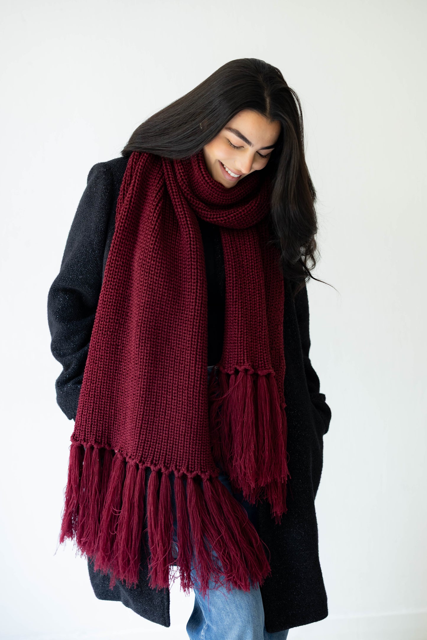 Warm Snuggle Shawl in Berry