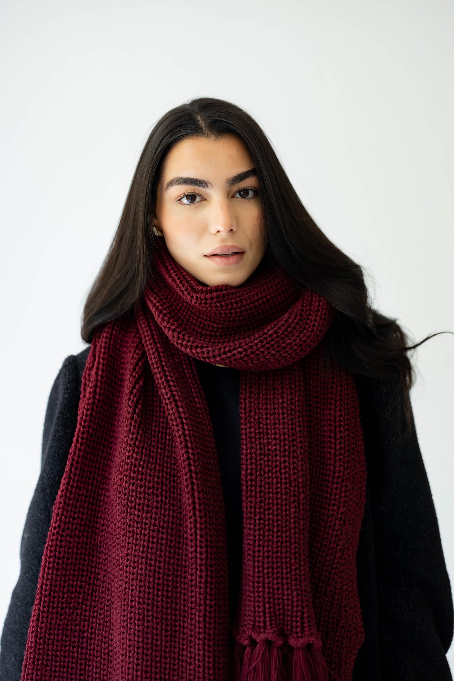 Warm Snuggle Shawl in Berry