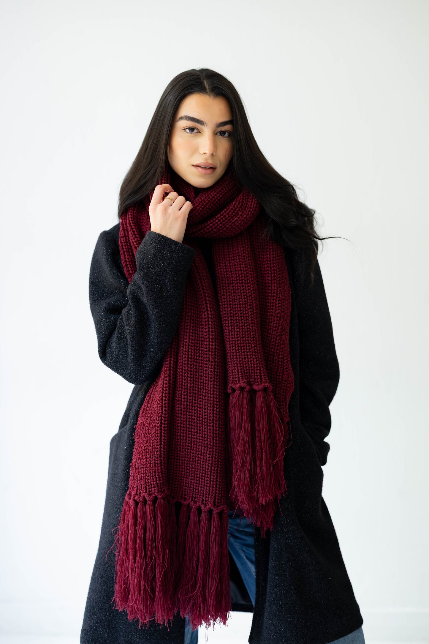 Warm Snuggle Shawl in Berry