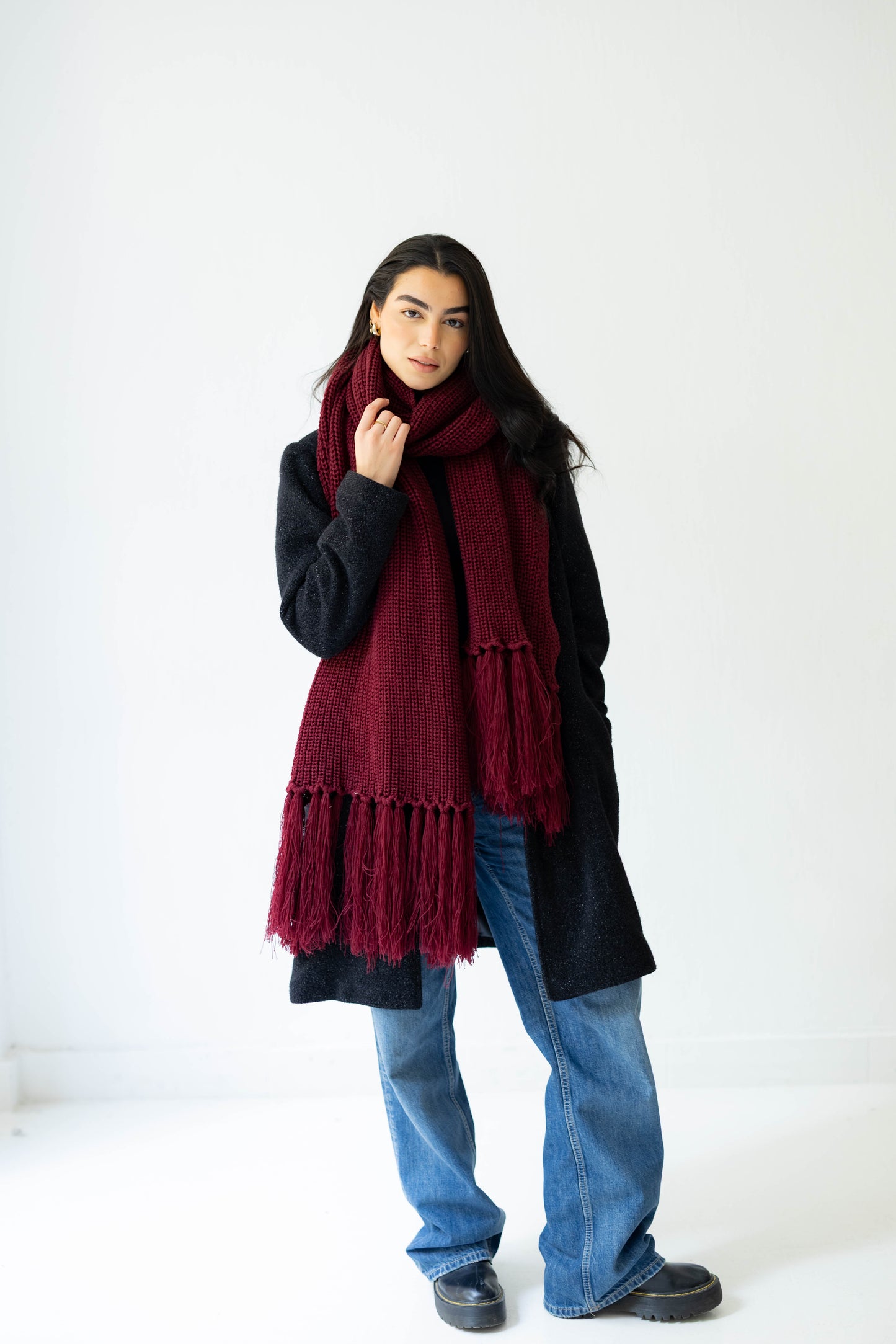 Warm Snuggle Shawl in Berry