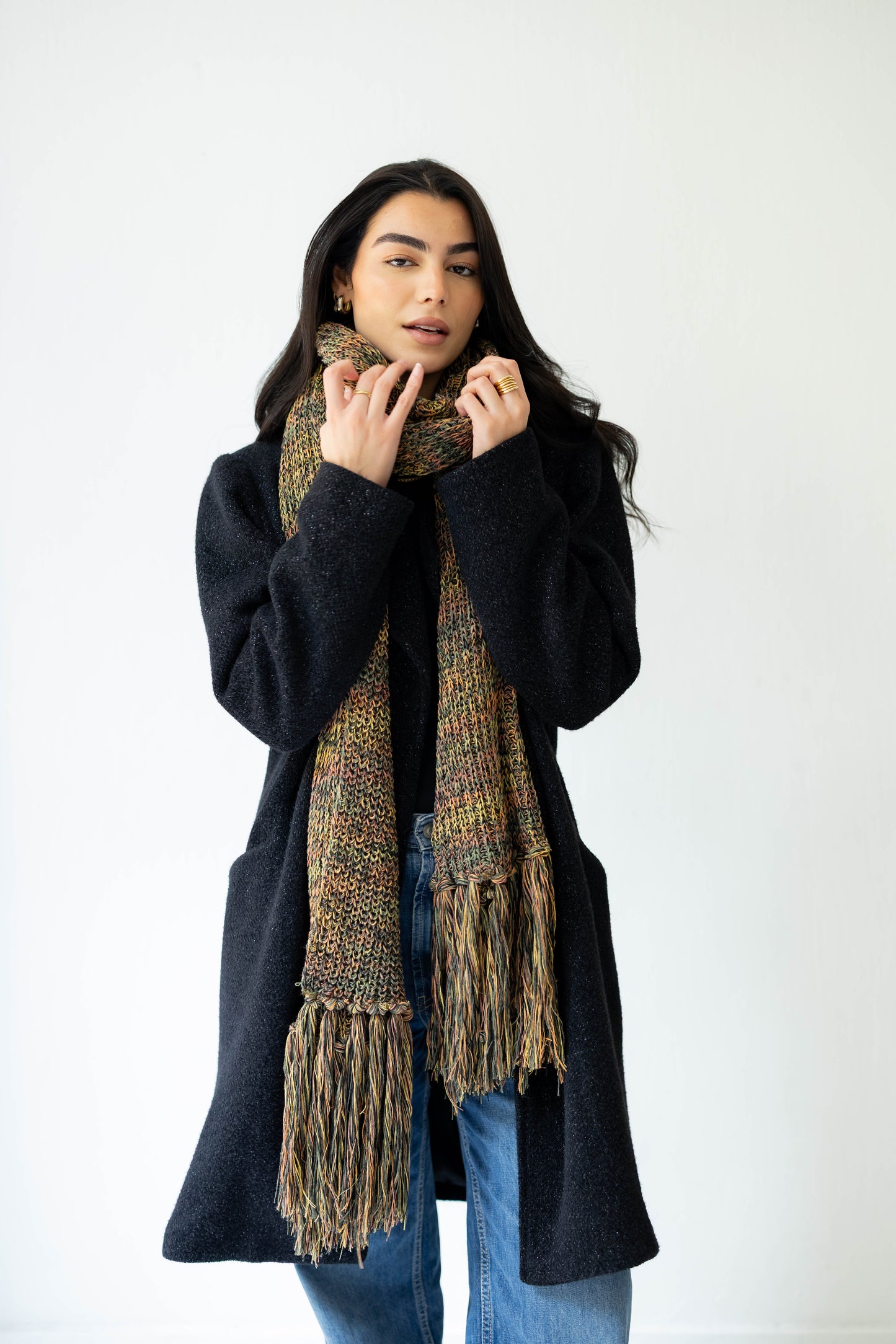 Warm Snuggle Shawl in Green Blend