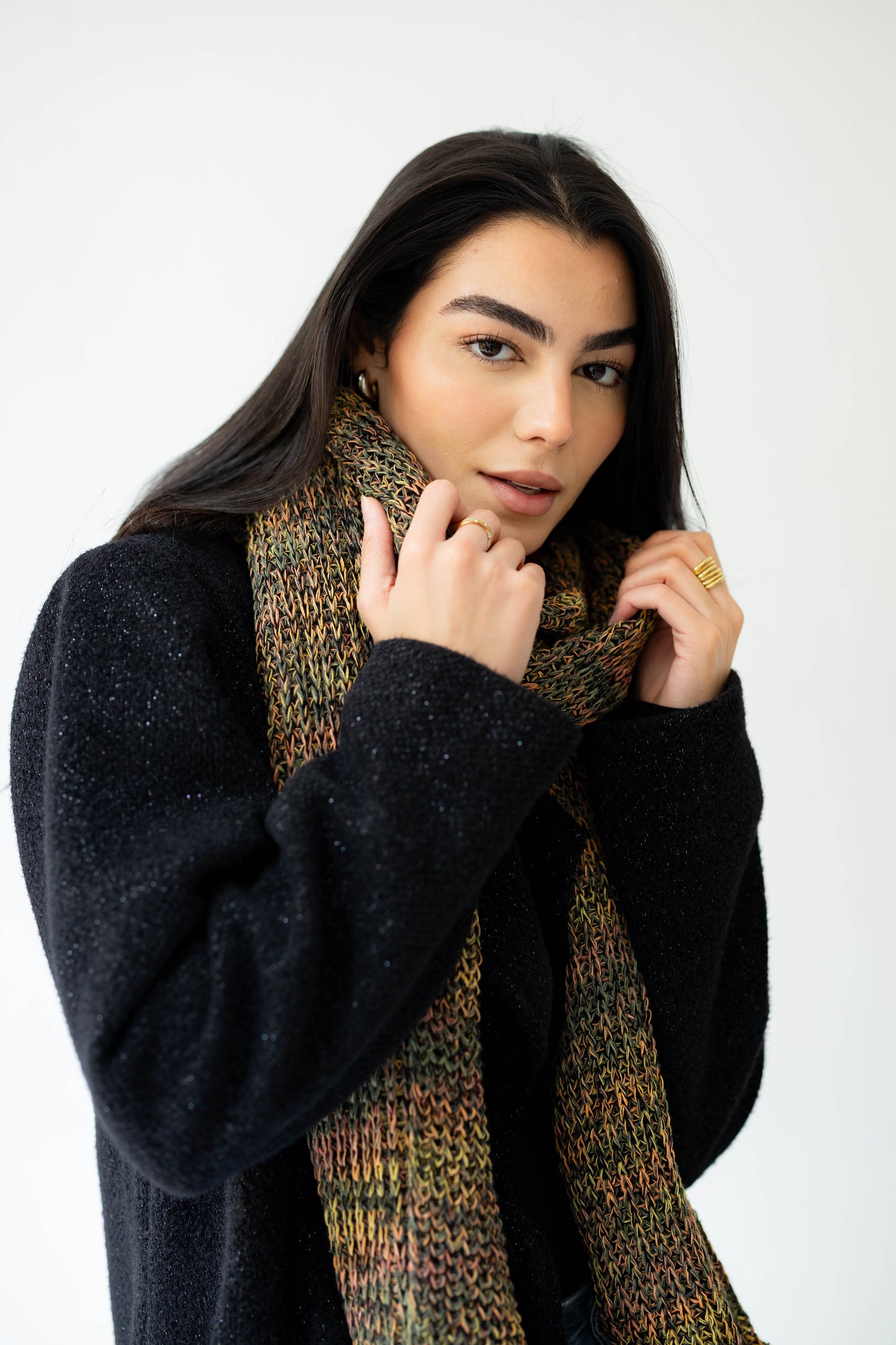 Warm Snuggle Shawl in Green Blend