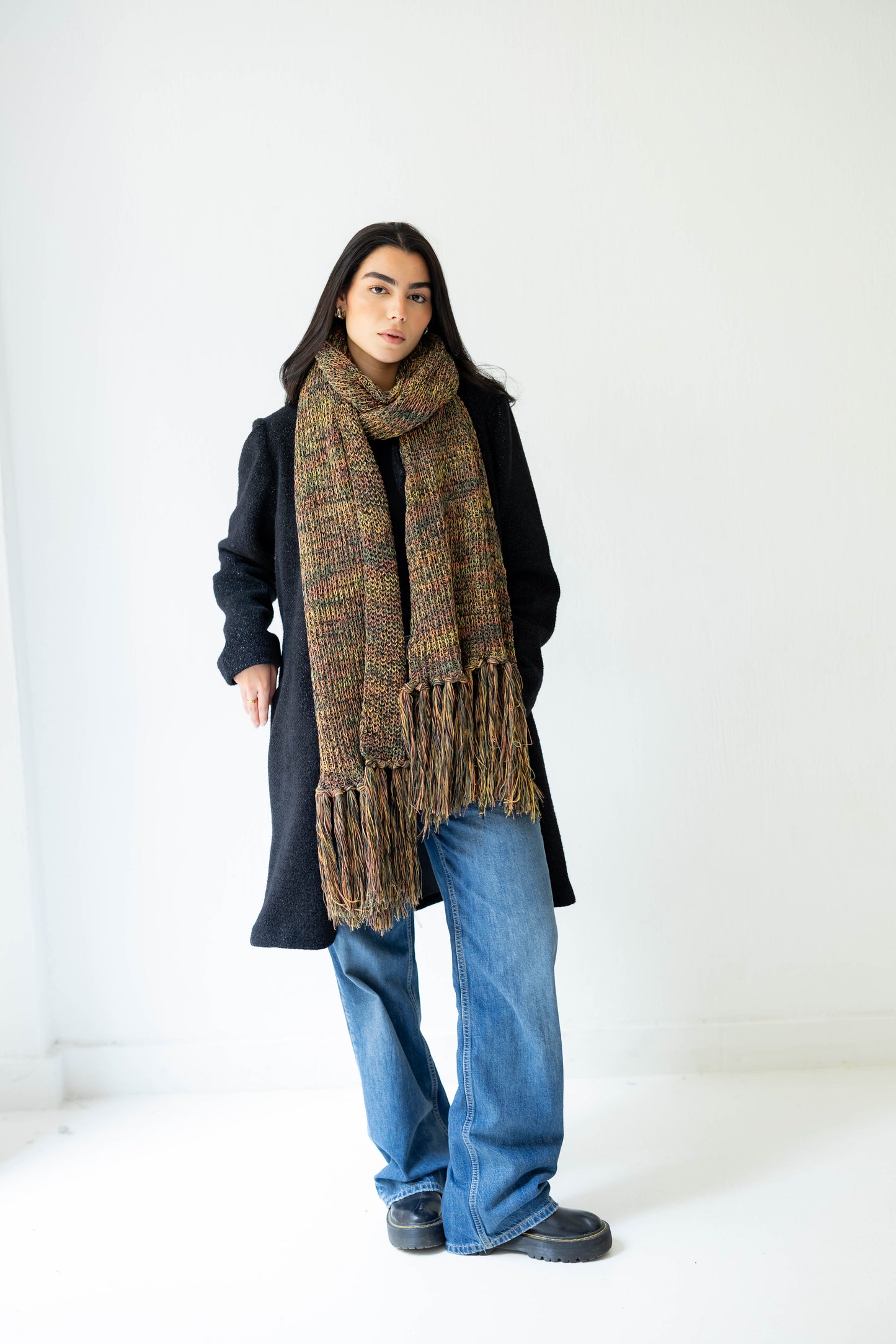 Warm Snuggle Shawl in Green Blend