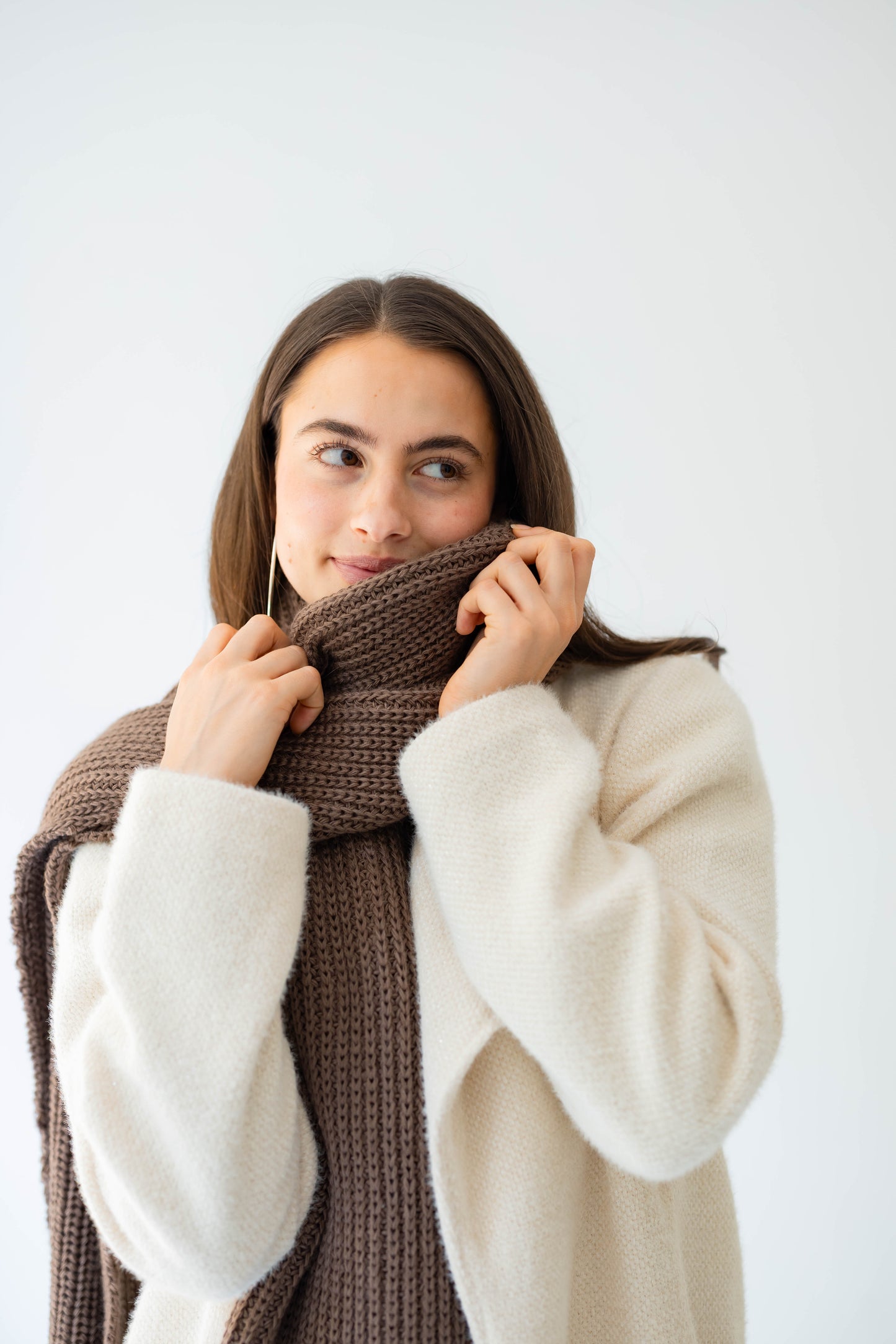 Warm Snuggle Shawl in Mocha