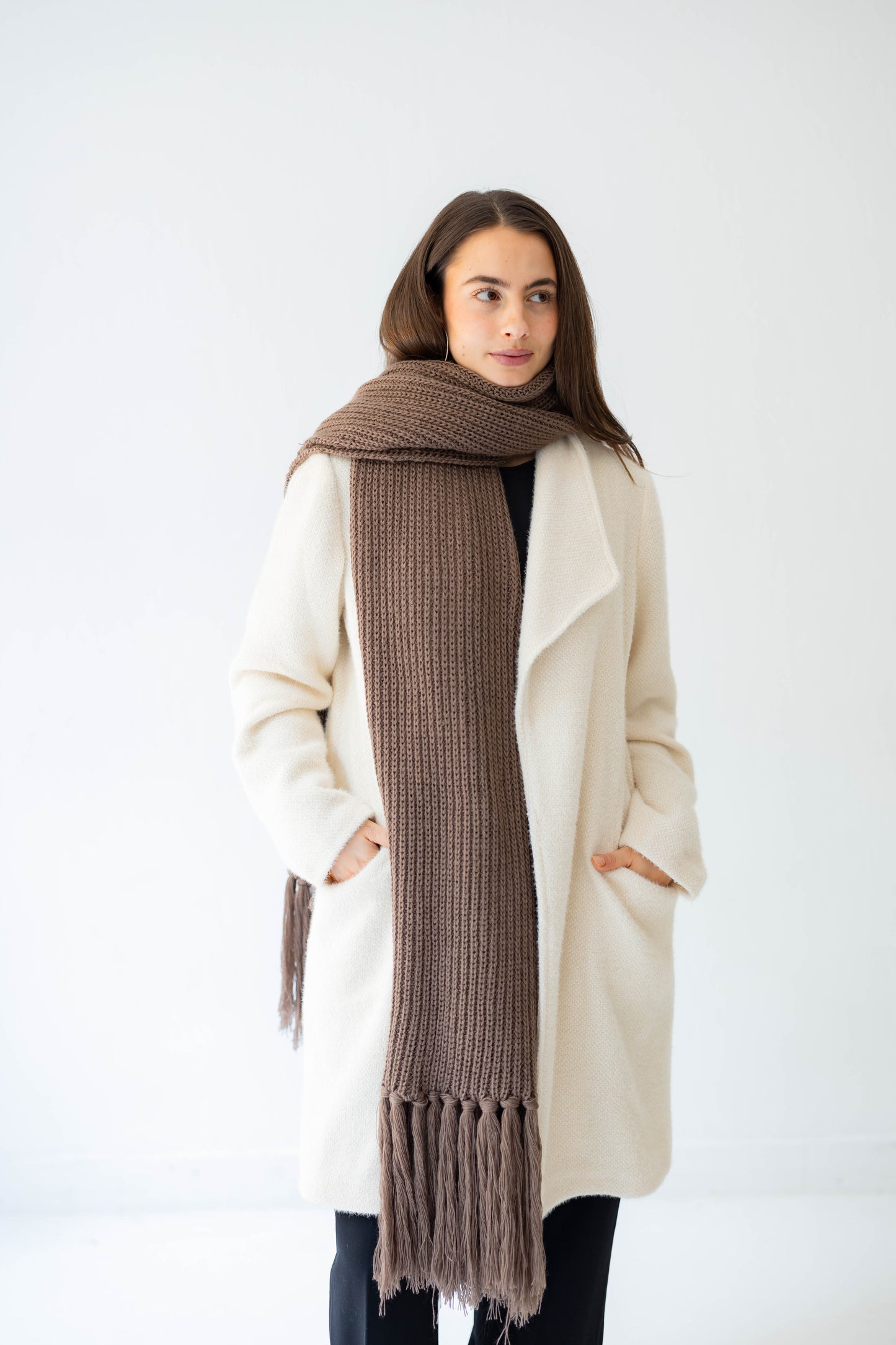 Warm Snuggle Shawl in Mocha