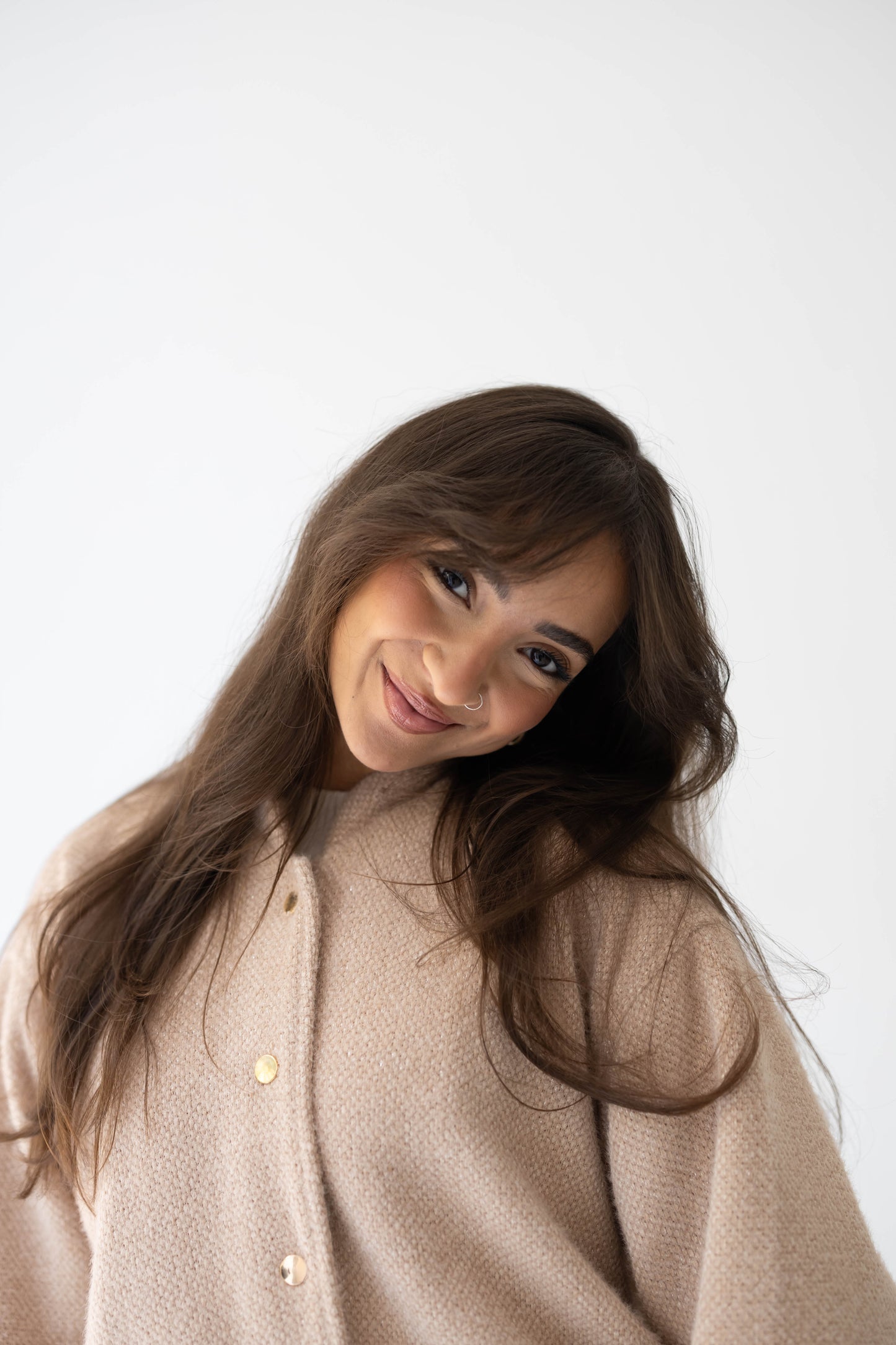 Shimmer Bomber Jacket in Beige