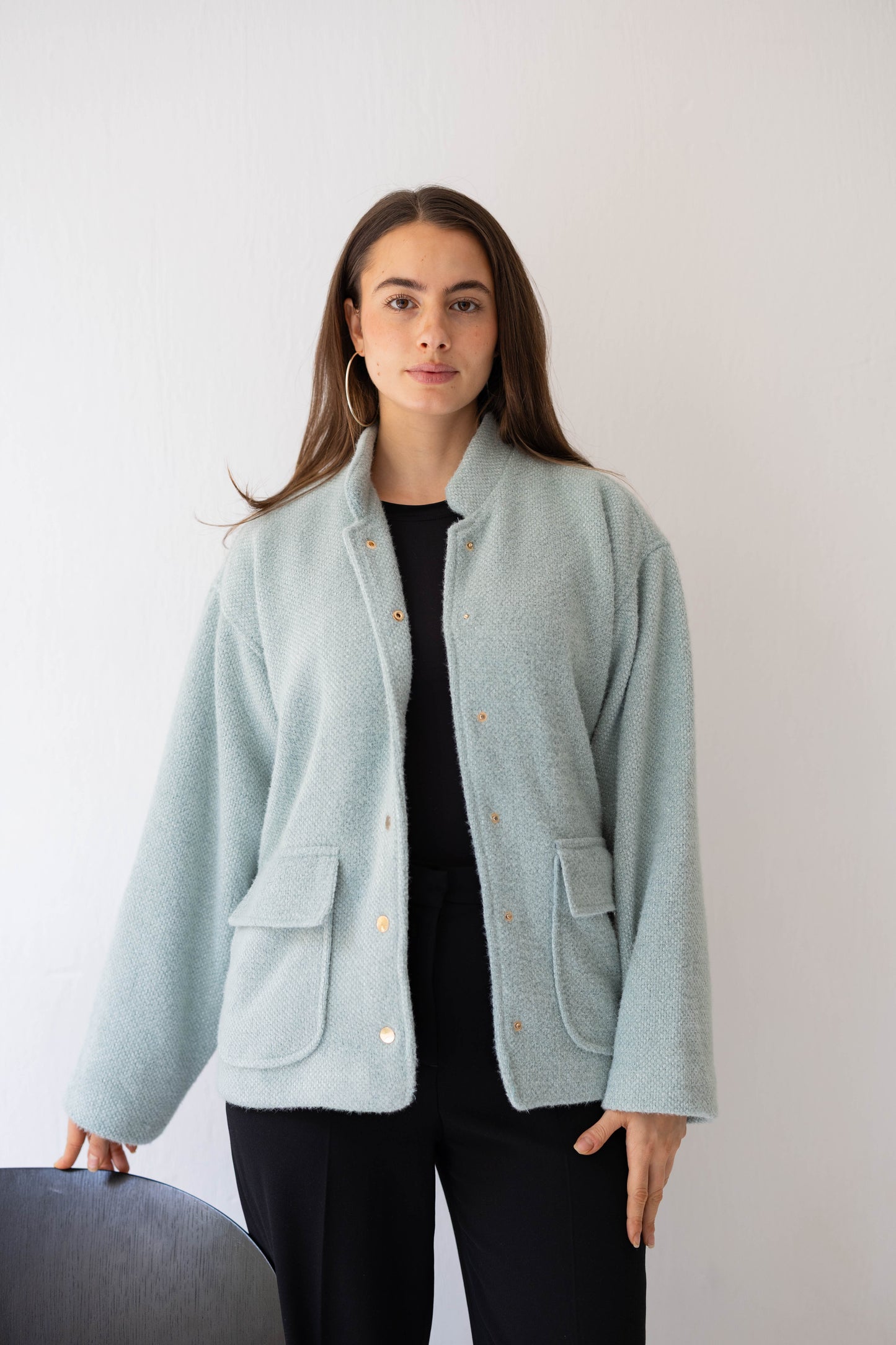Shimmer Bomber Jacket in Tiffany
