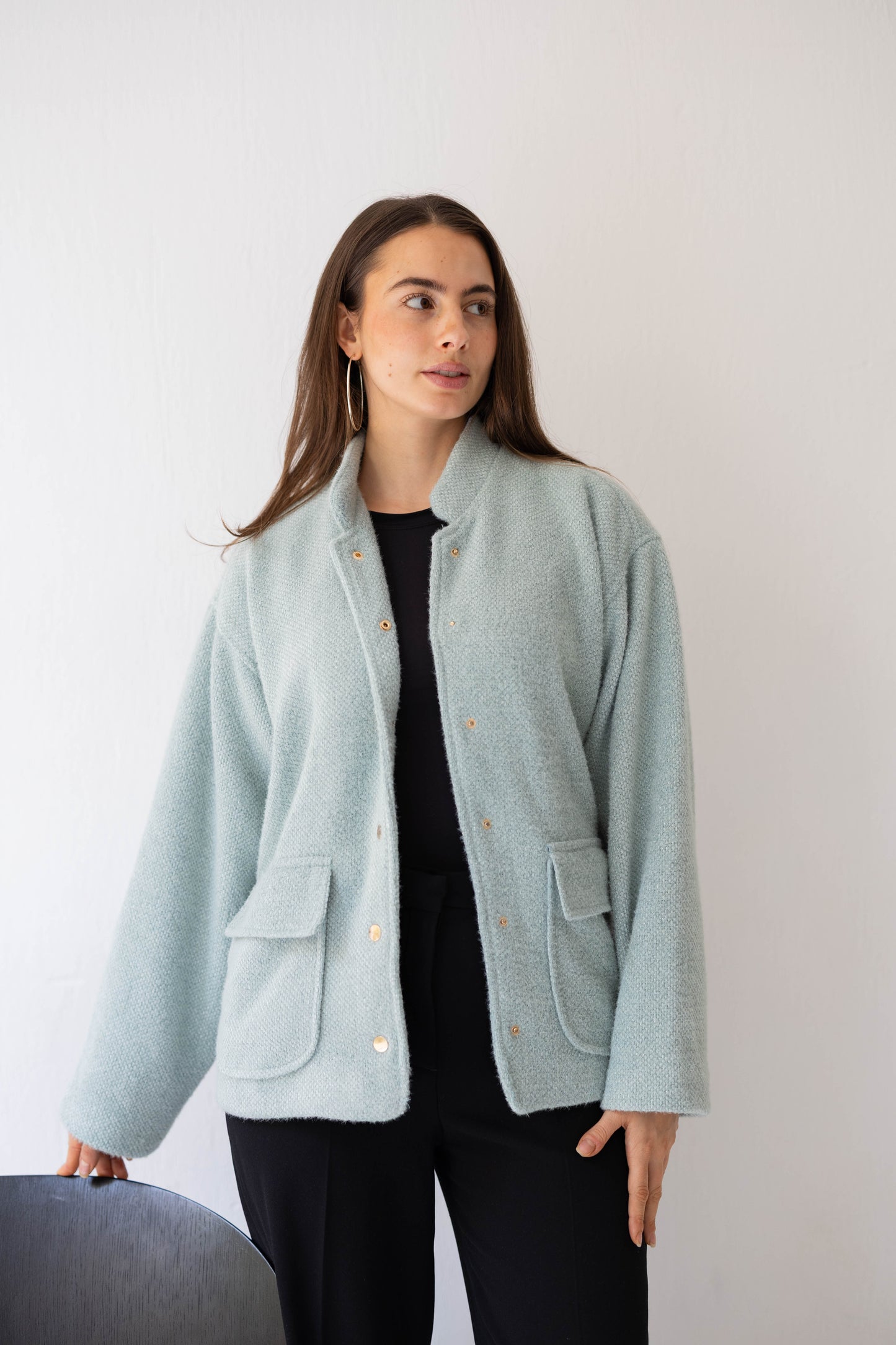 Shimmer Bomber Jacket in Tiffany