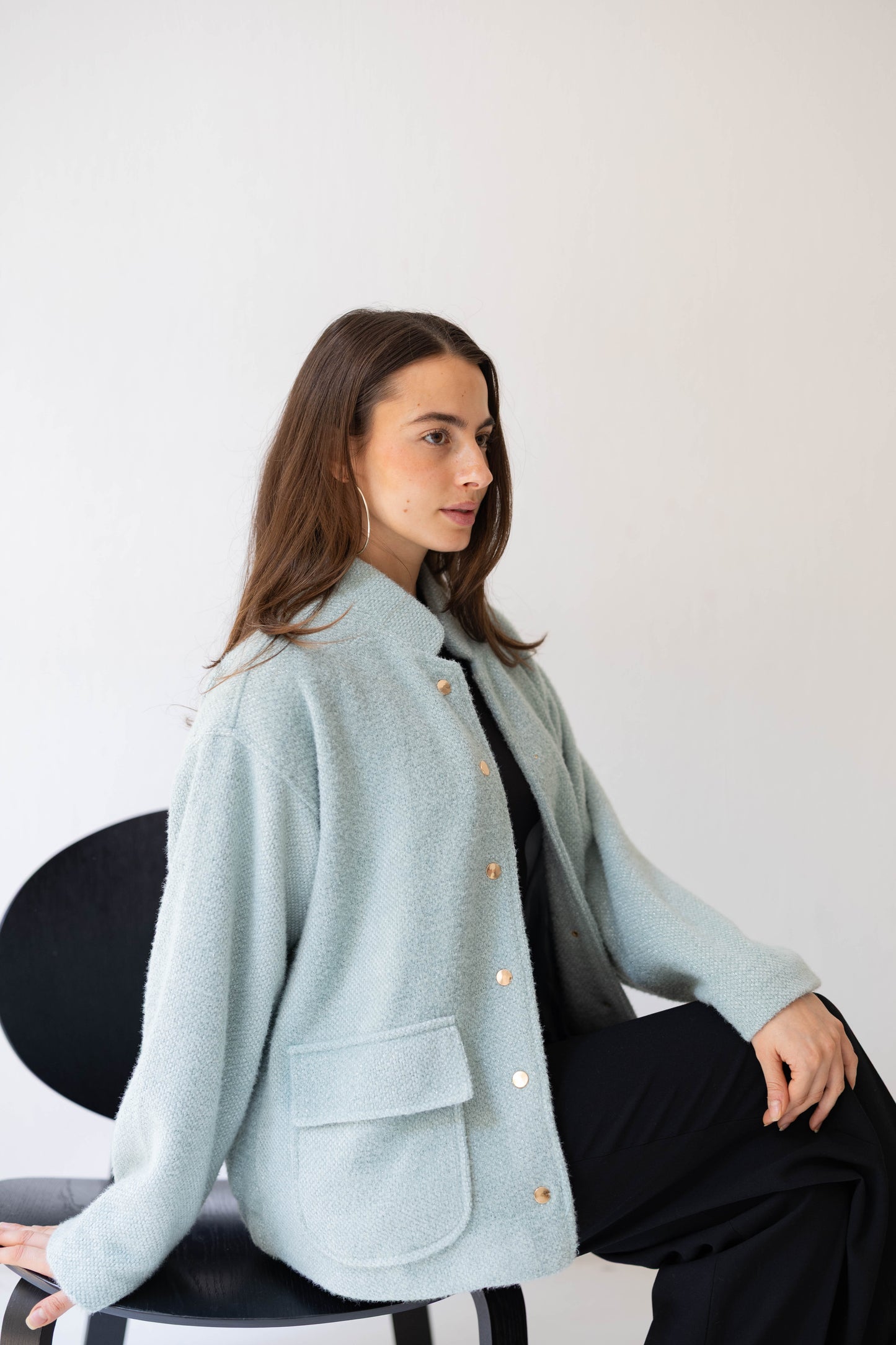 Shimmer Bomber Jacket in Tiffany