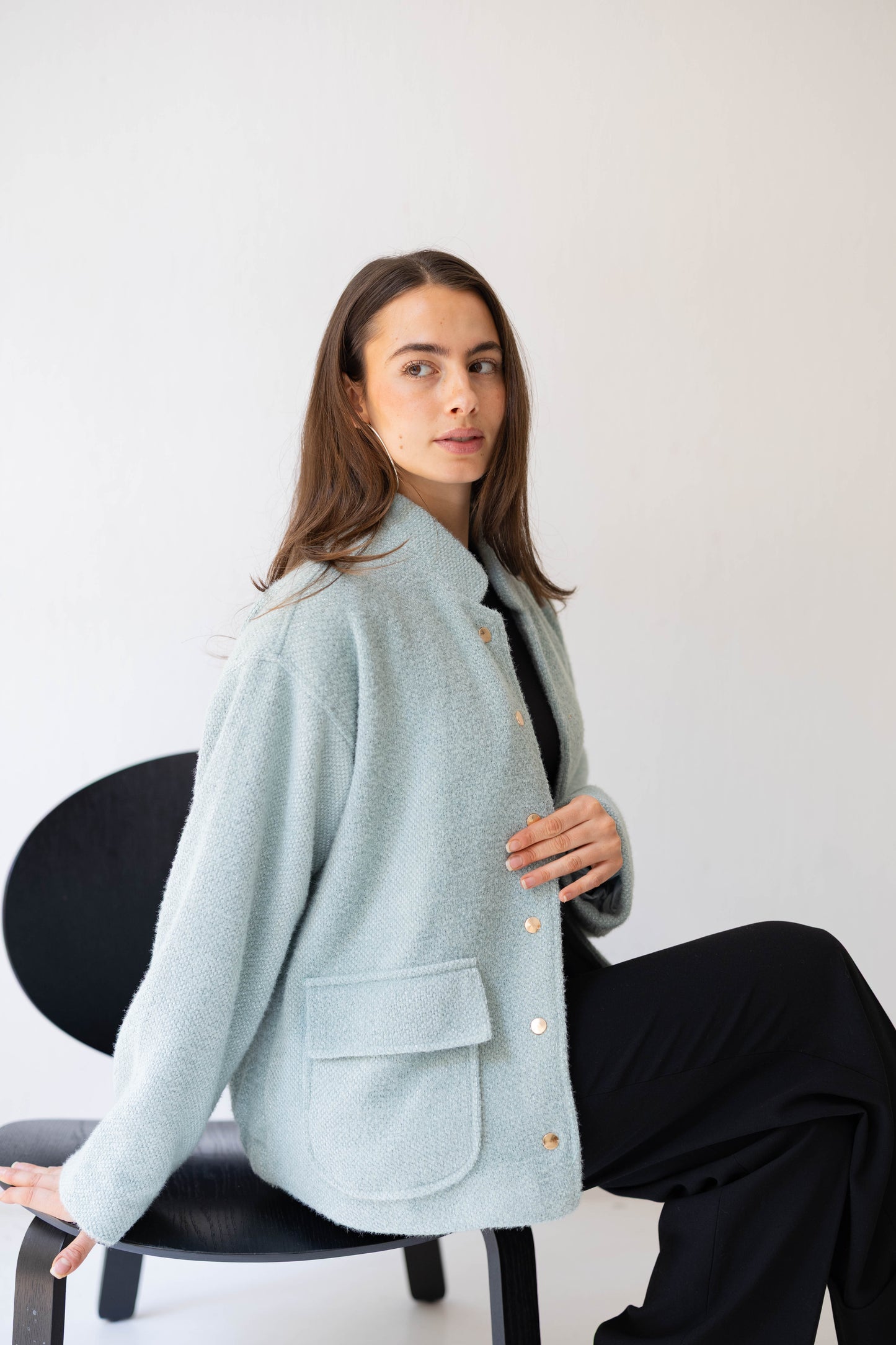 Shimmer Bomber Jacket in Tiffany