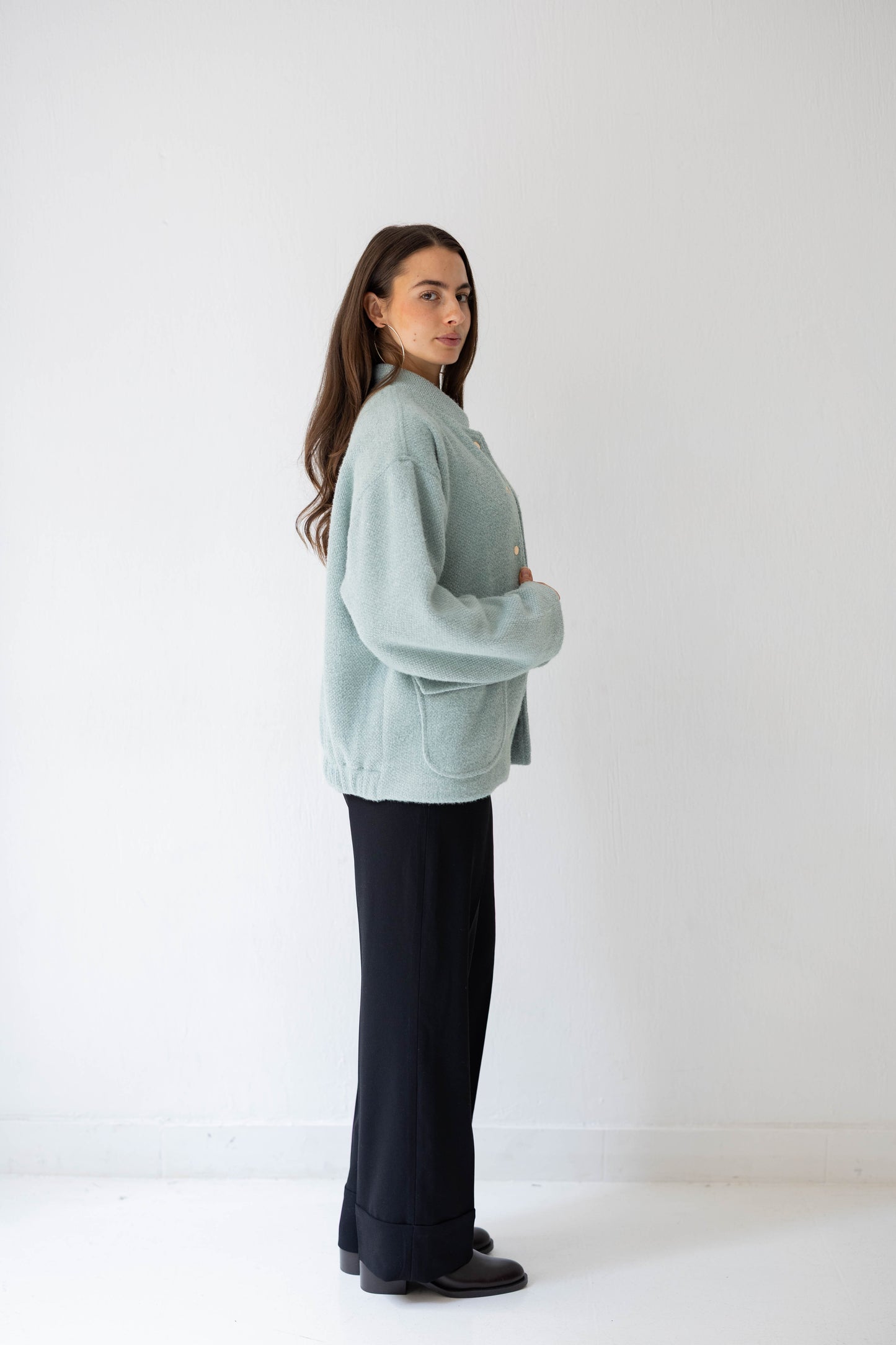 Shimmer Bomber Jacket in Tiffany