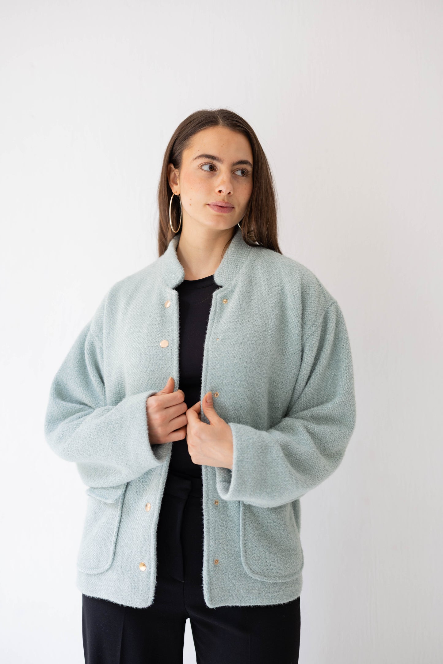 Shimmer Bomber Jacket in Tiffany