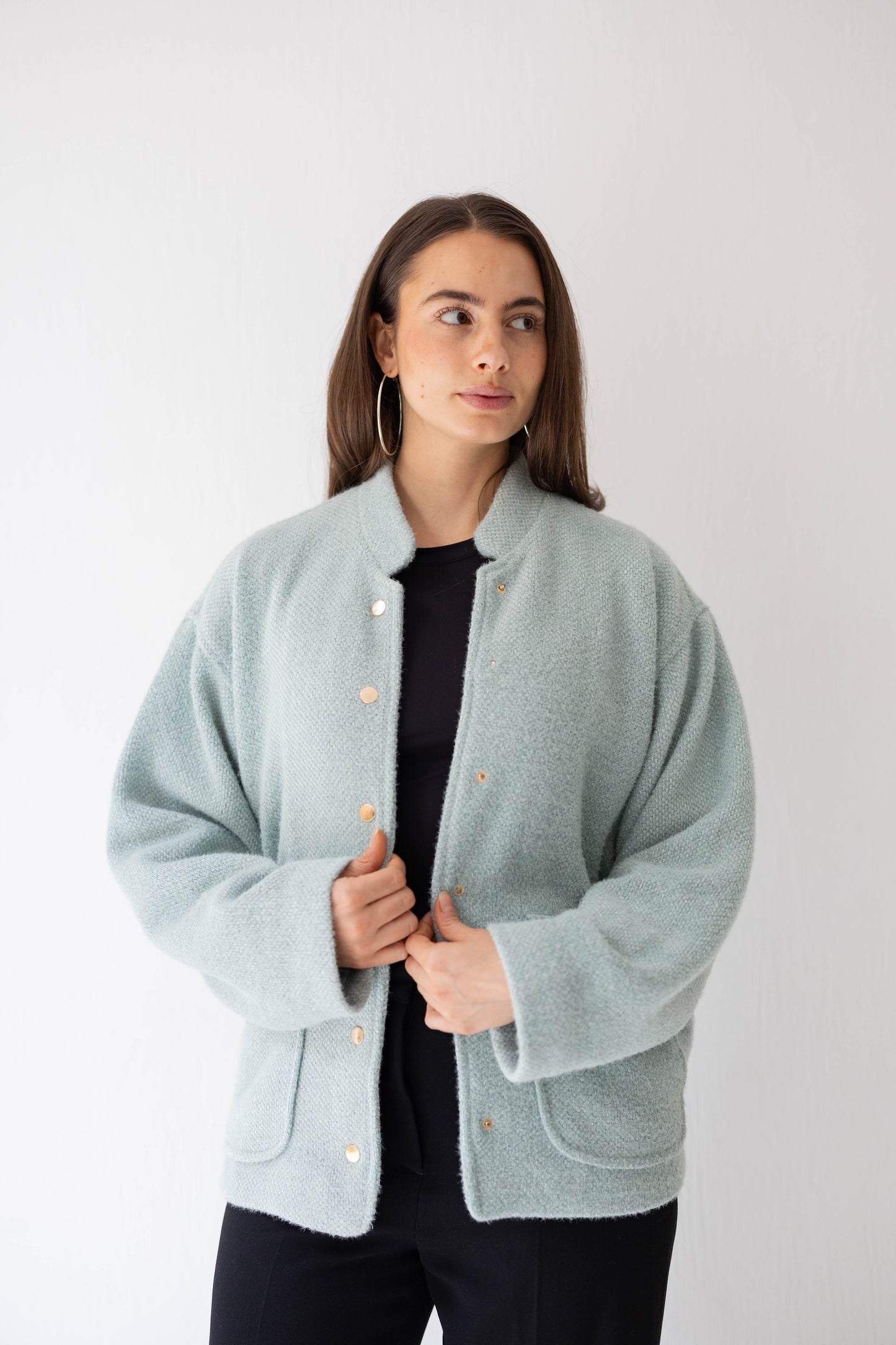 Shimmer Bomber Jacket in Tiffany