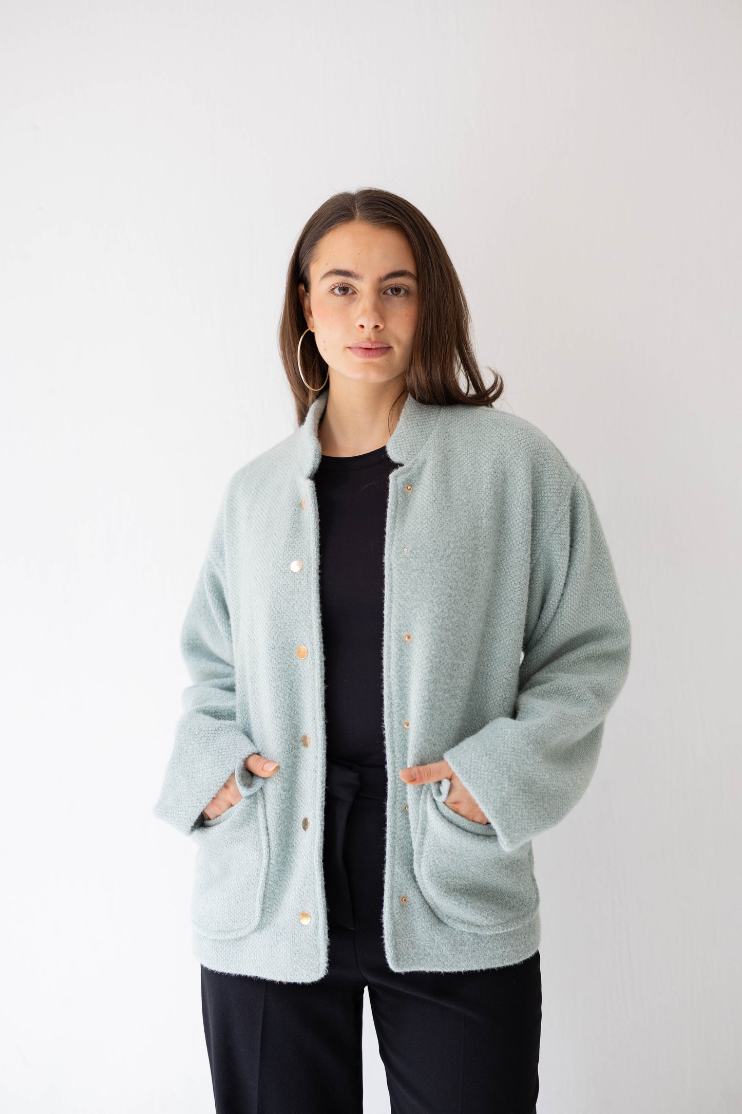 Shimmer Bomber Jacket in Tiffany
