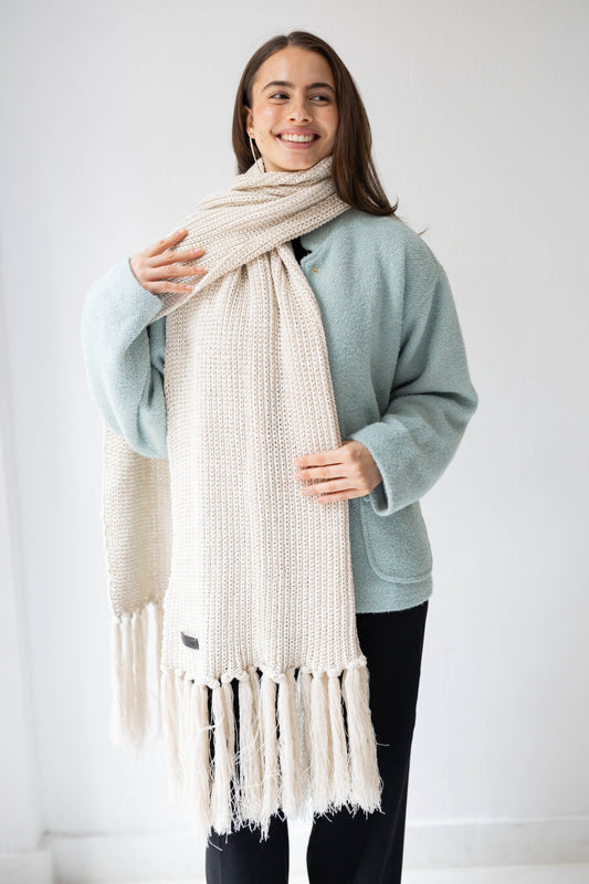 Warm Snuggle Shawl in Cream