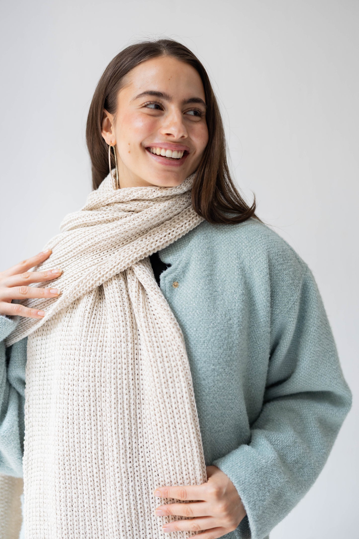 Warm Snuggle Shawl in Cream