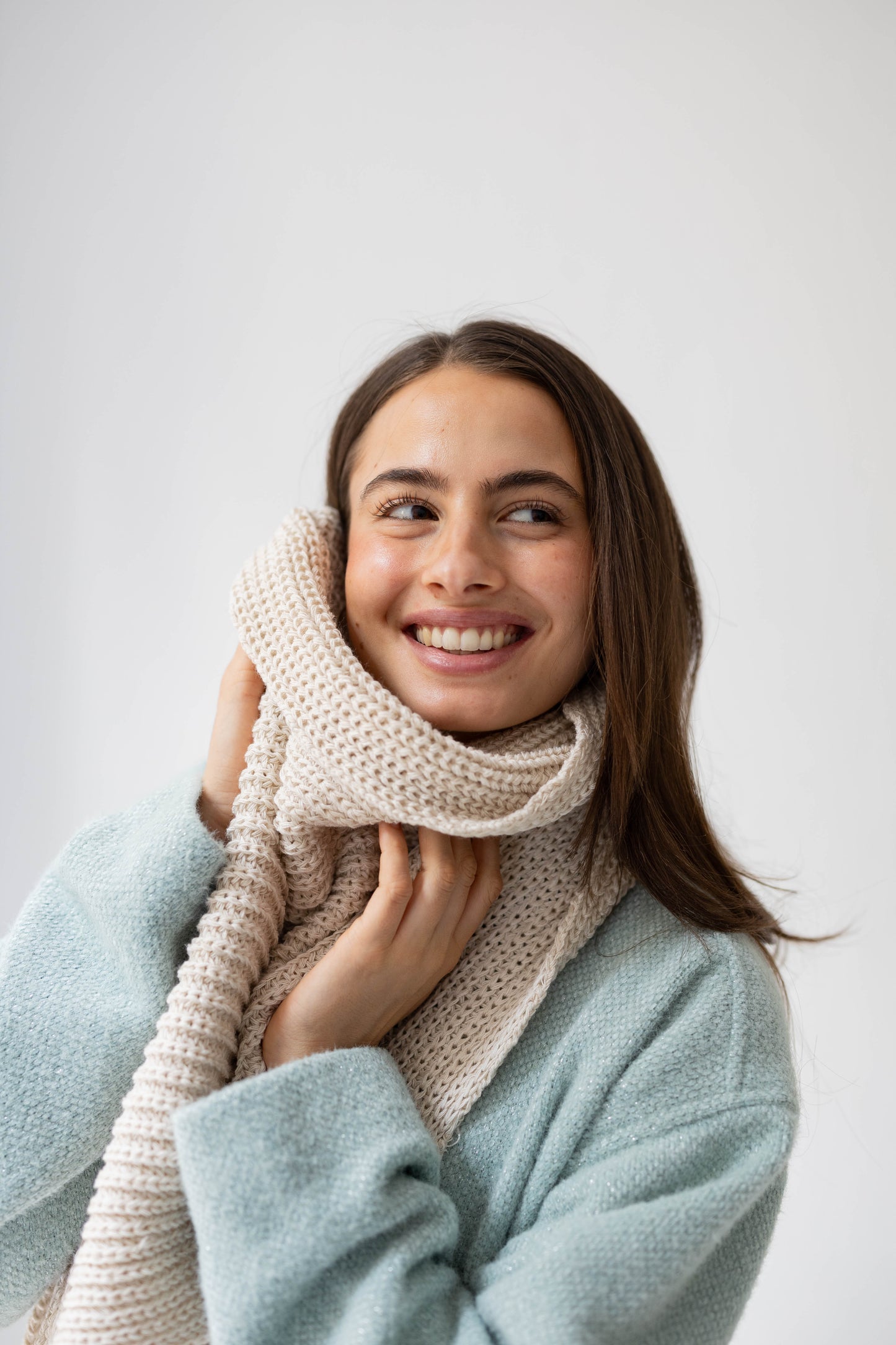 Warm Snuggle Shawl in Cream