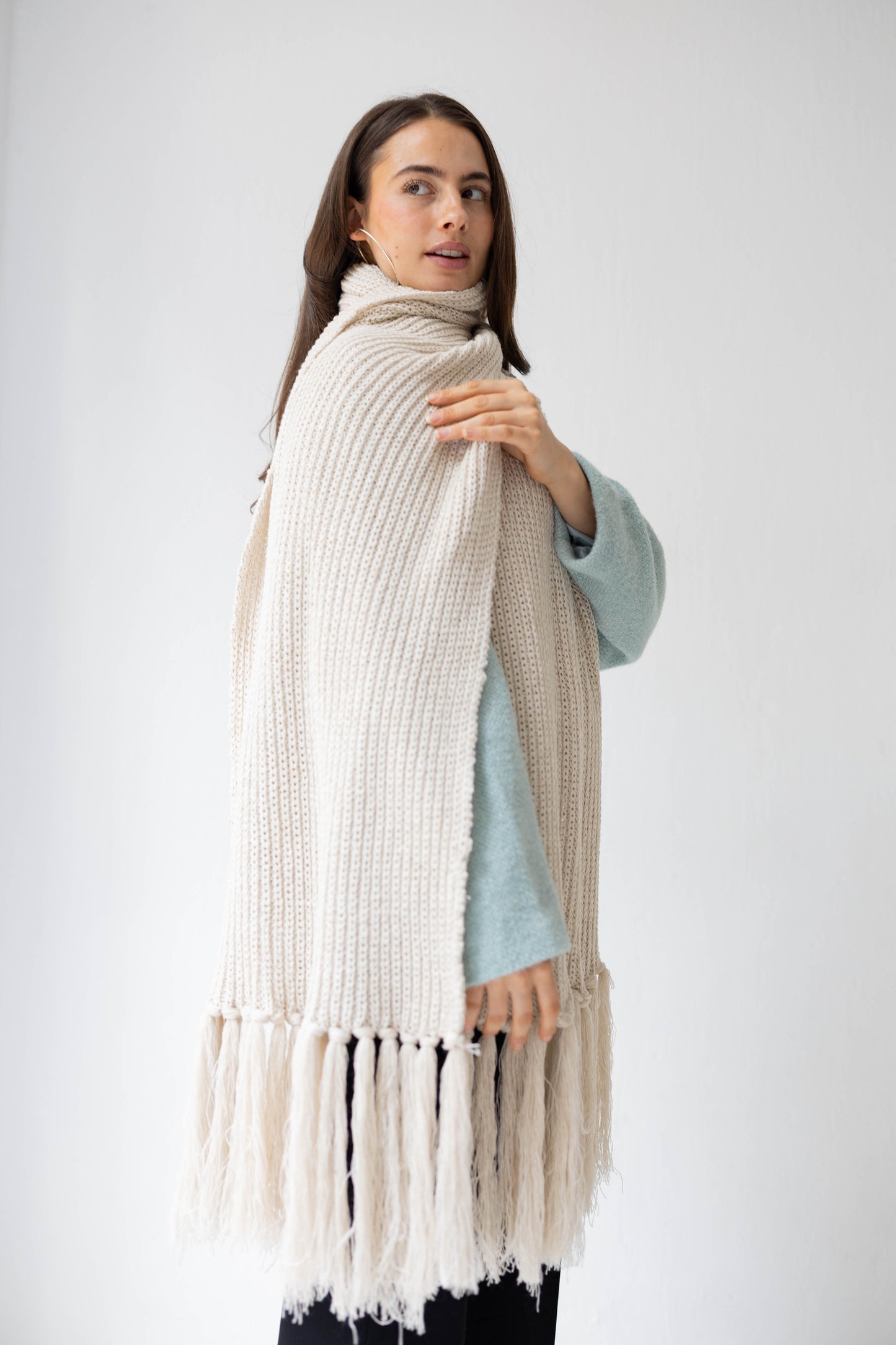 Warm Snuggle Shawl in Cream