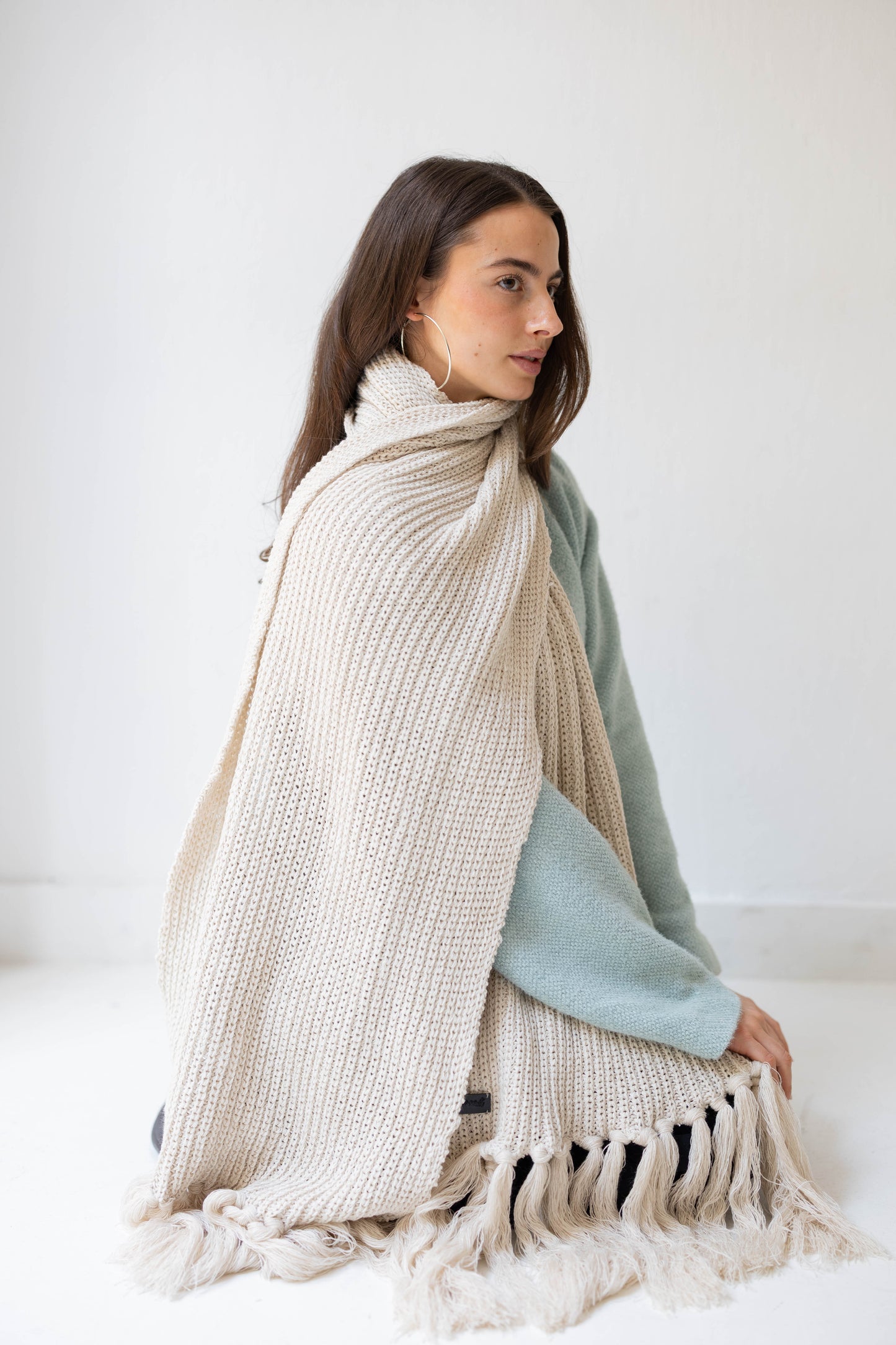 Warm Snuggle Shawl in Cream