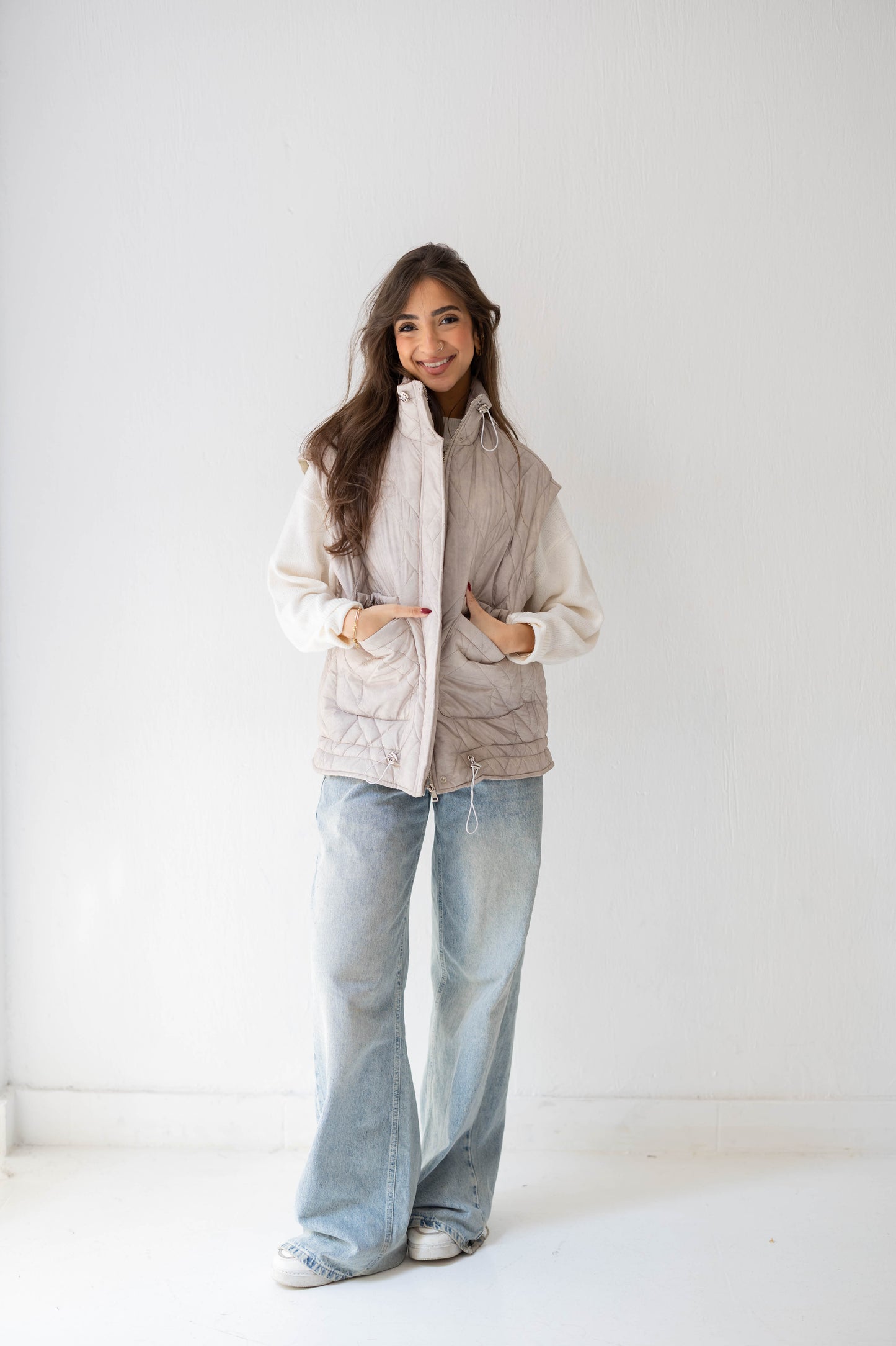 Storm Puff Vest in Sand