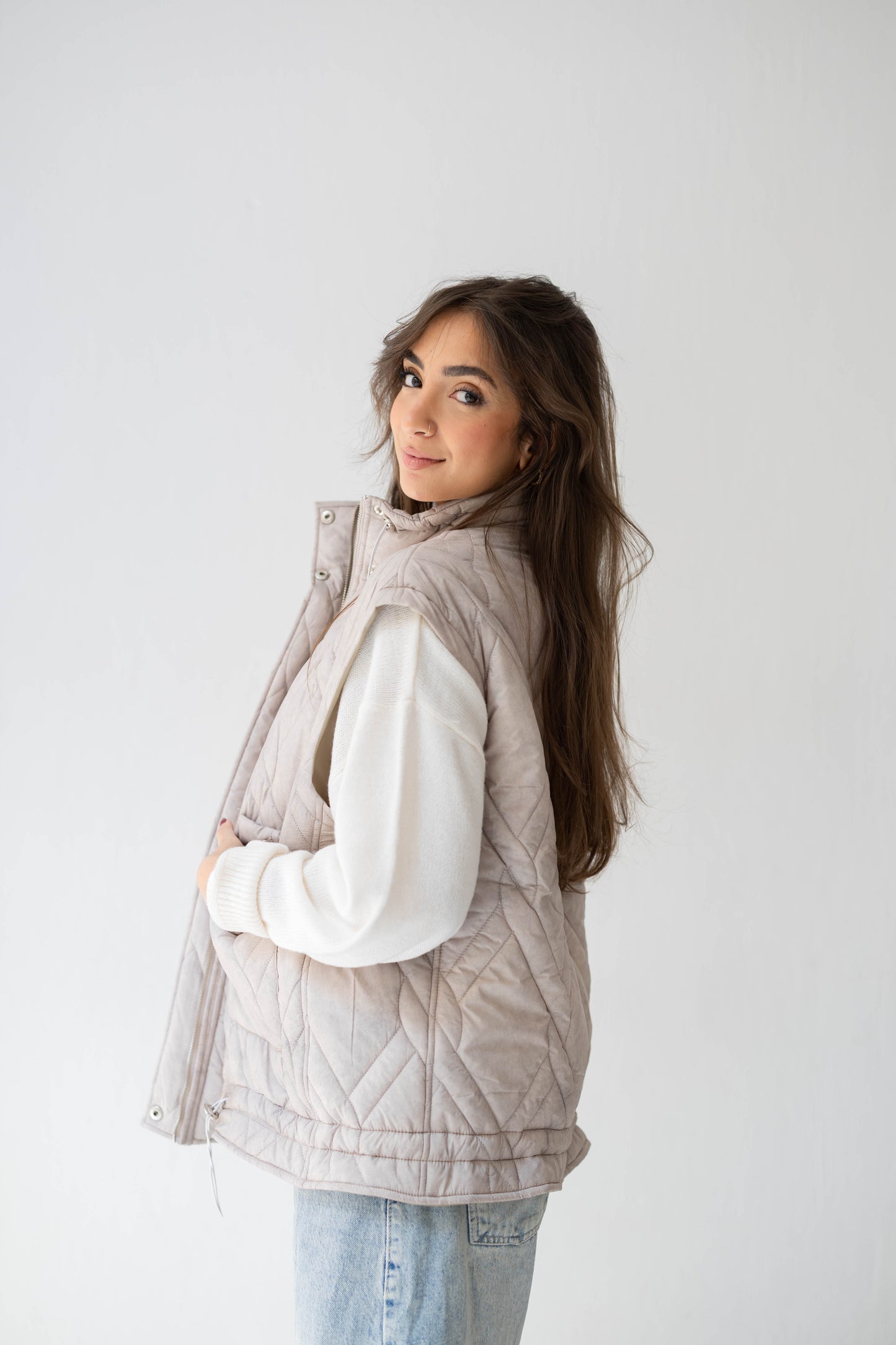 Storm Puff Vest in Sand