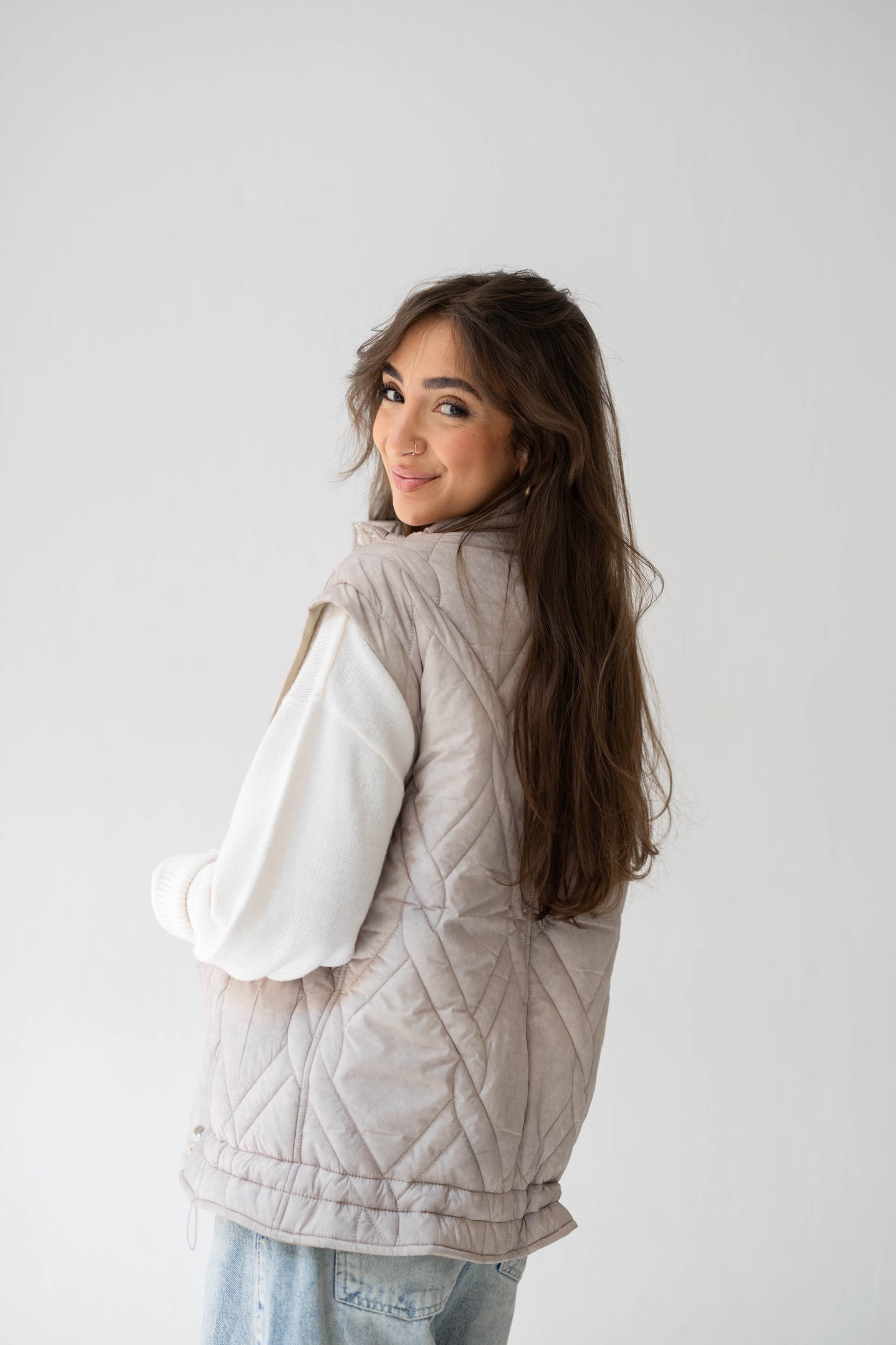 Storm Puff Vest in Sand