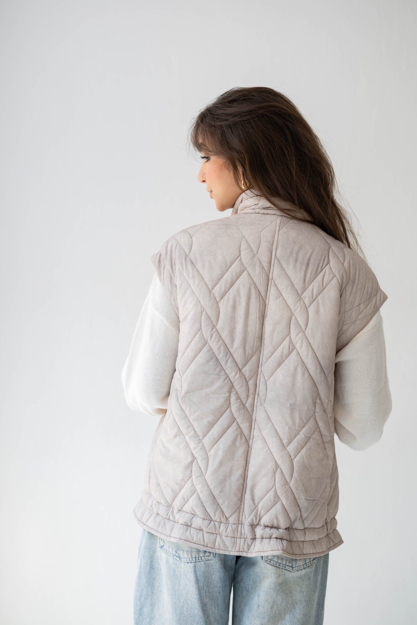 Storm Puff Vest in Sand