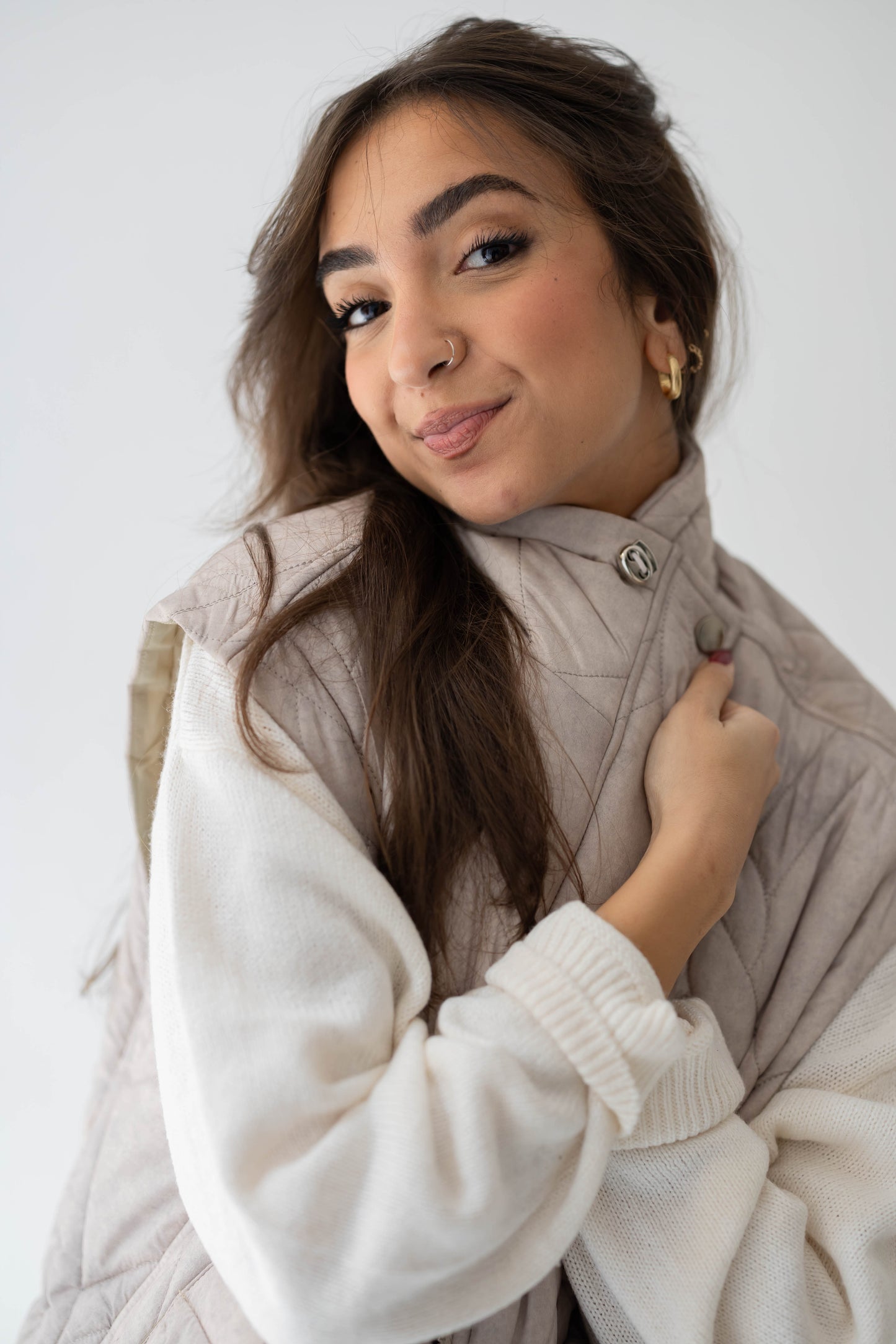 Storm Puff Vest in Sand