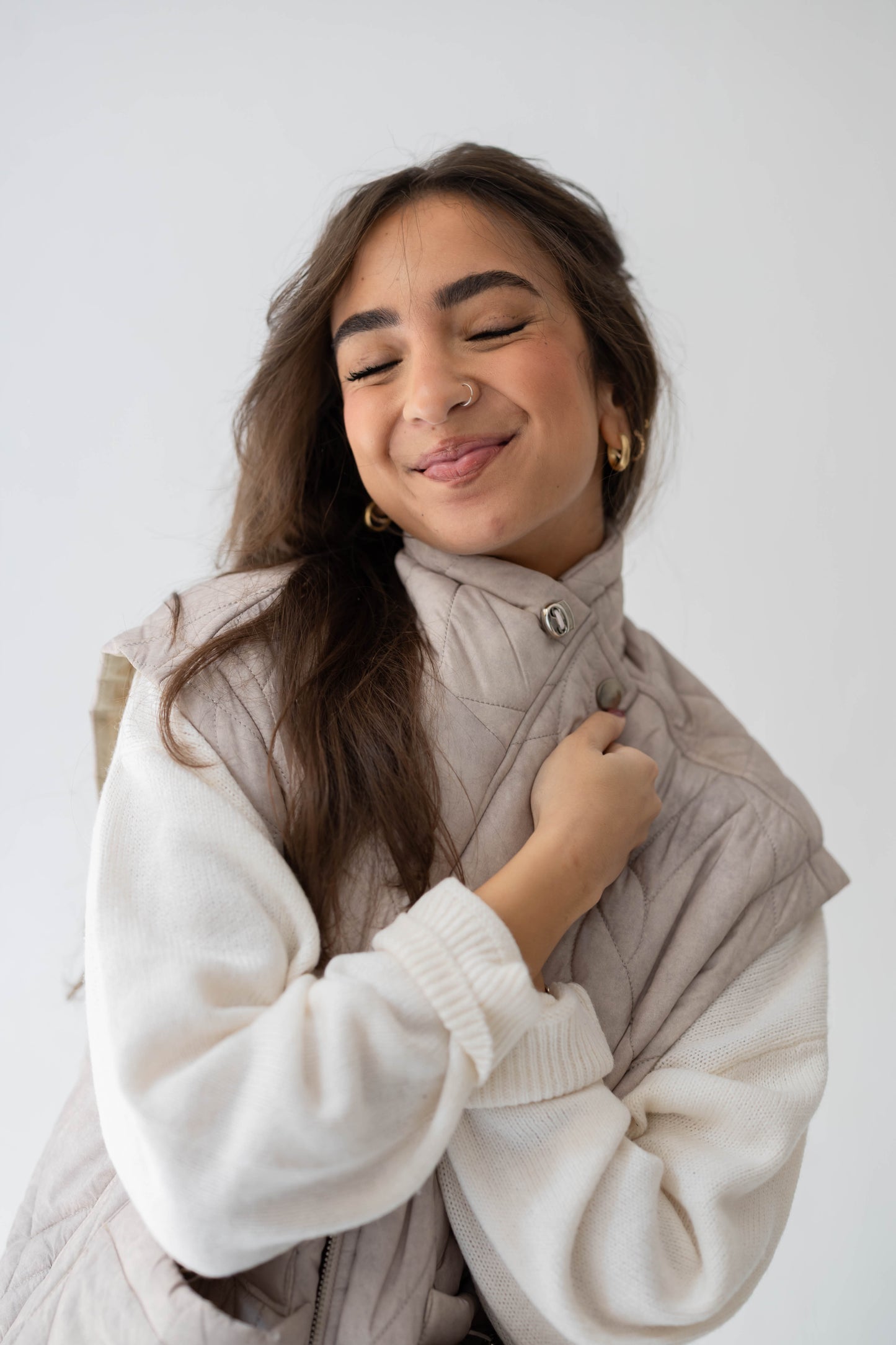 Storm Puff Vest in Sand