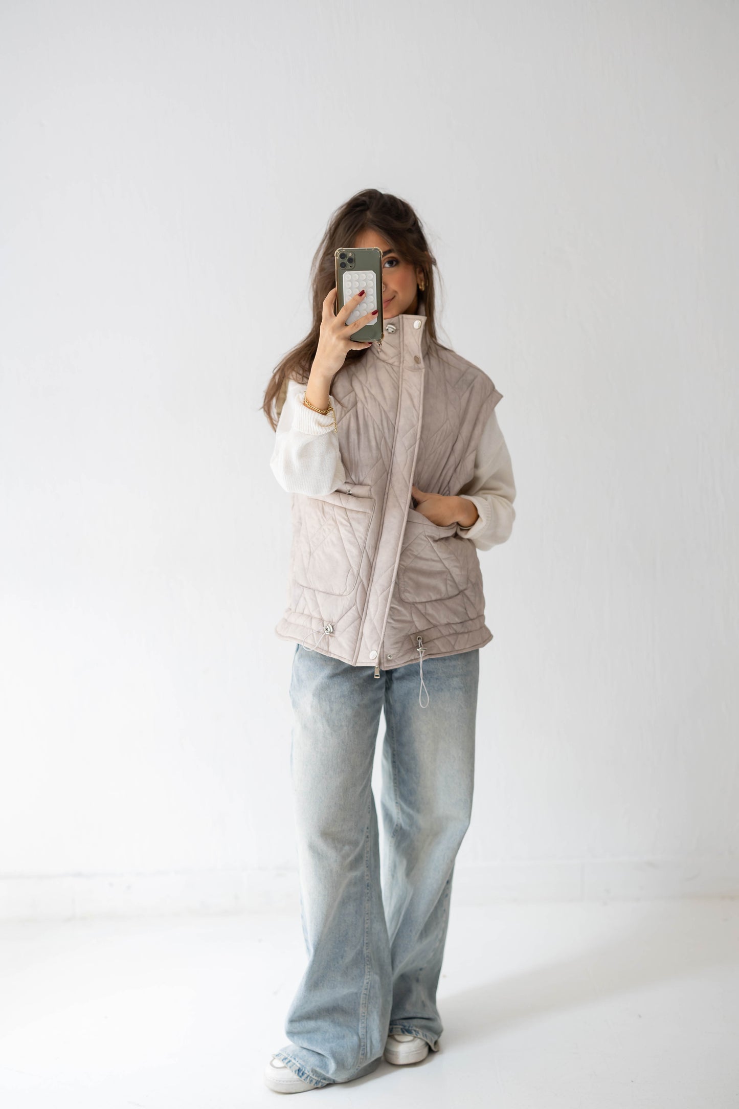 Storm Puff Vest in Sand