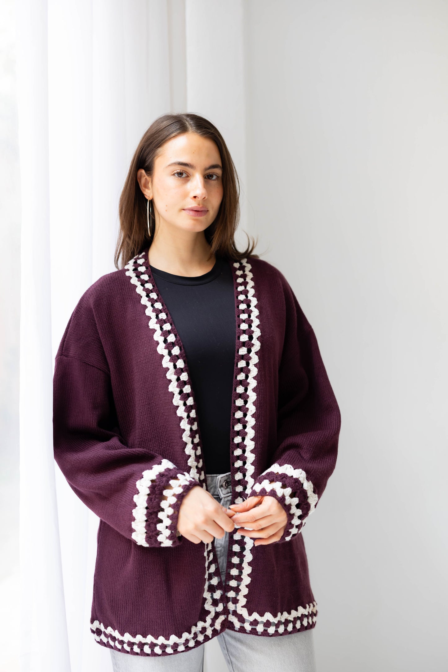 Comfy Edge Knit in Burgundy