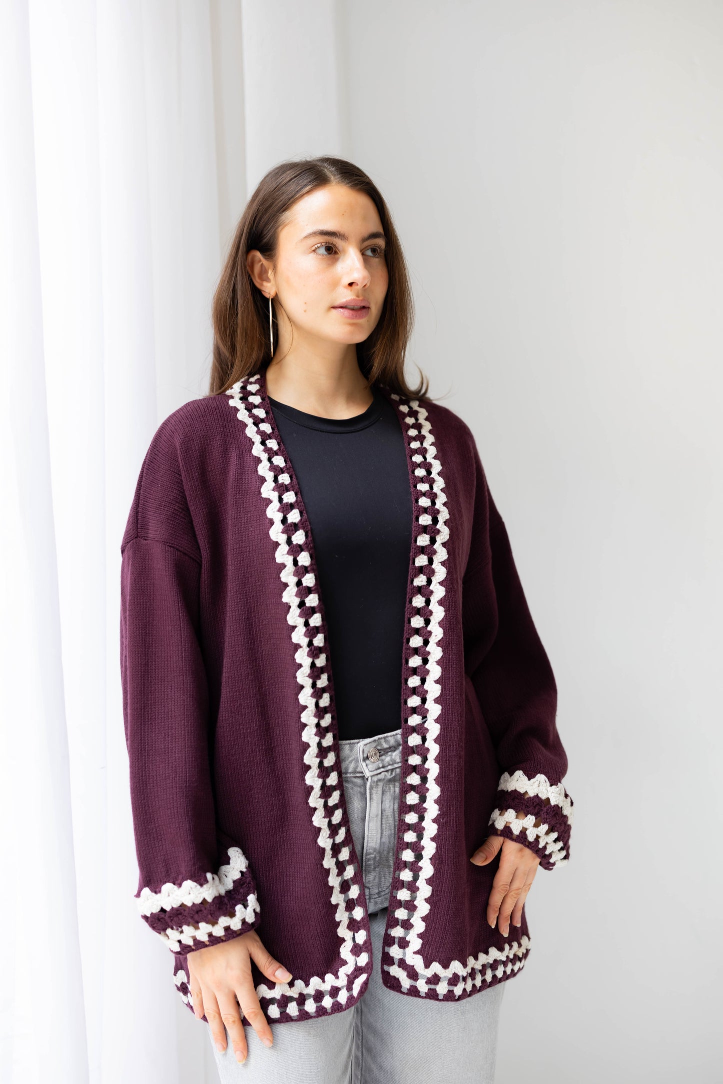 Comfy Edge Knit in Burgundy