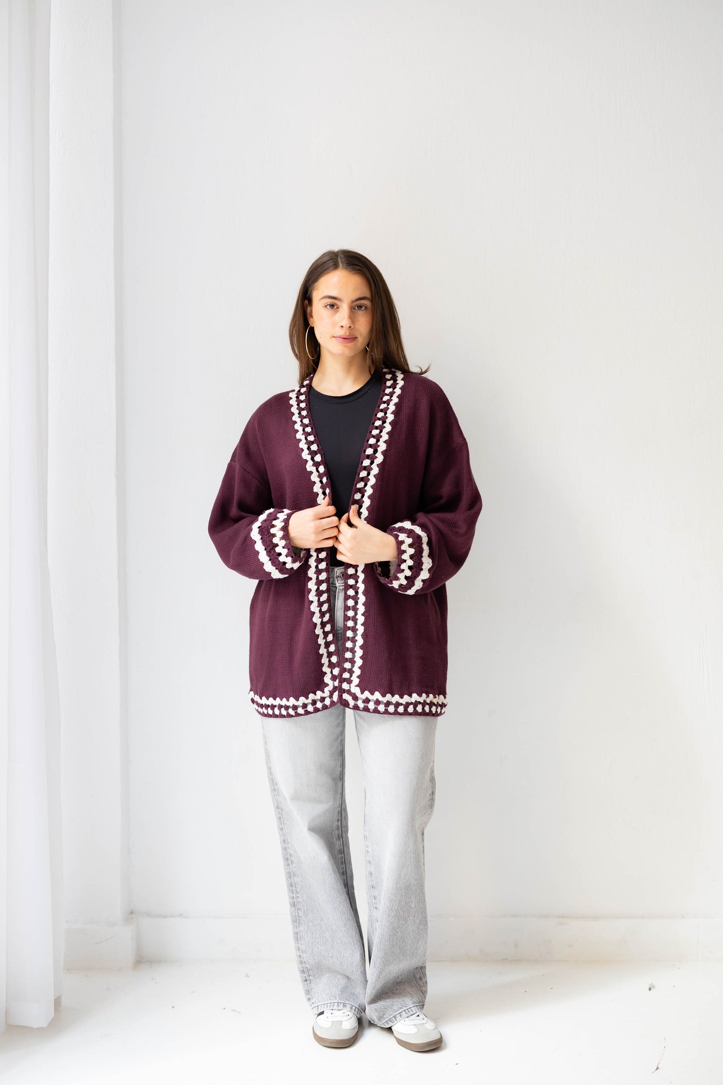 Comfy Edge Knit in Burgundy
