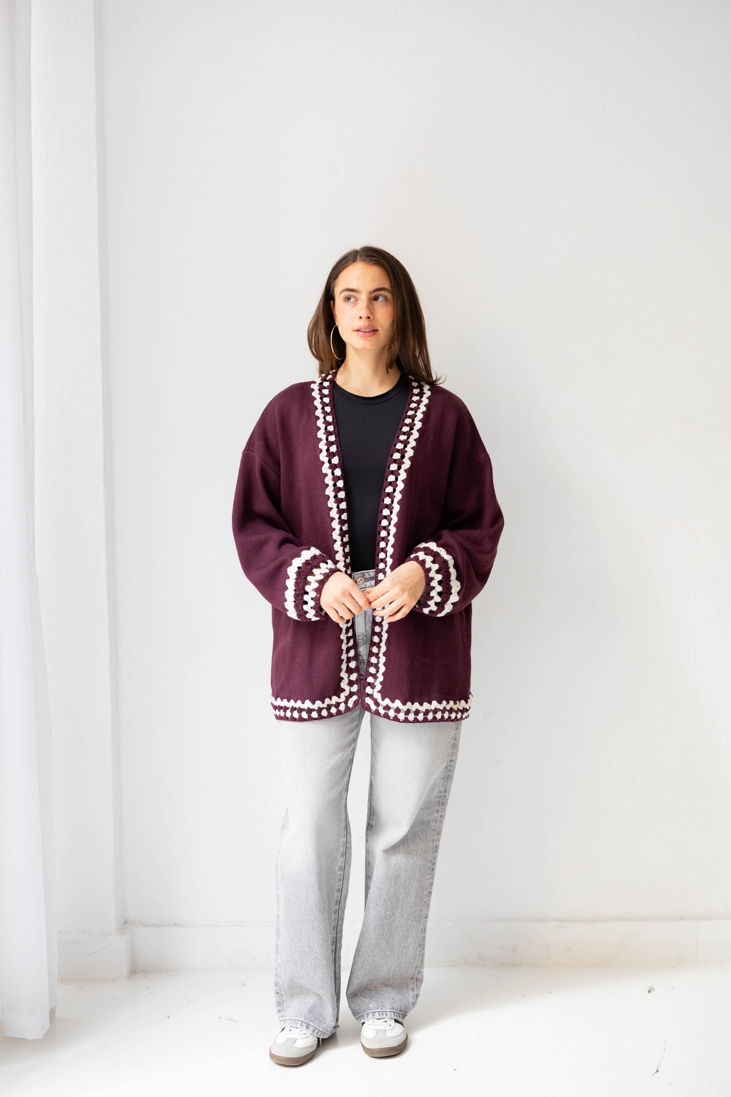 Comfy Edge Knit in Burgundy