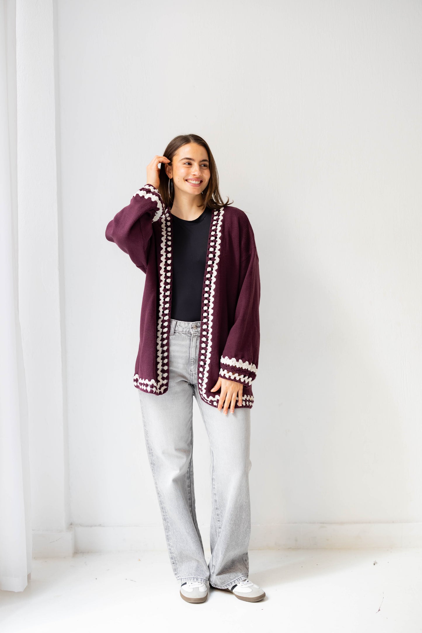 Comfy Edge Knit in Burgundy