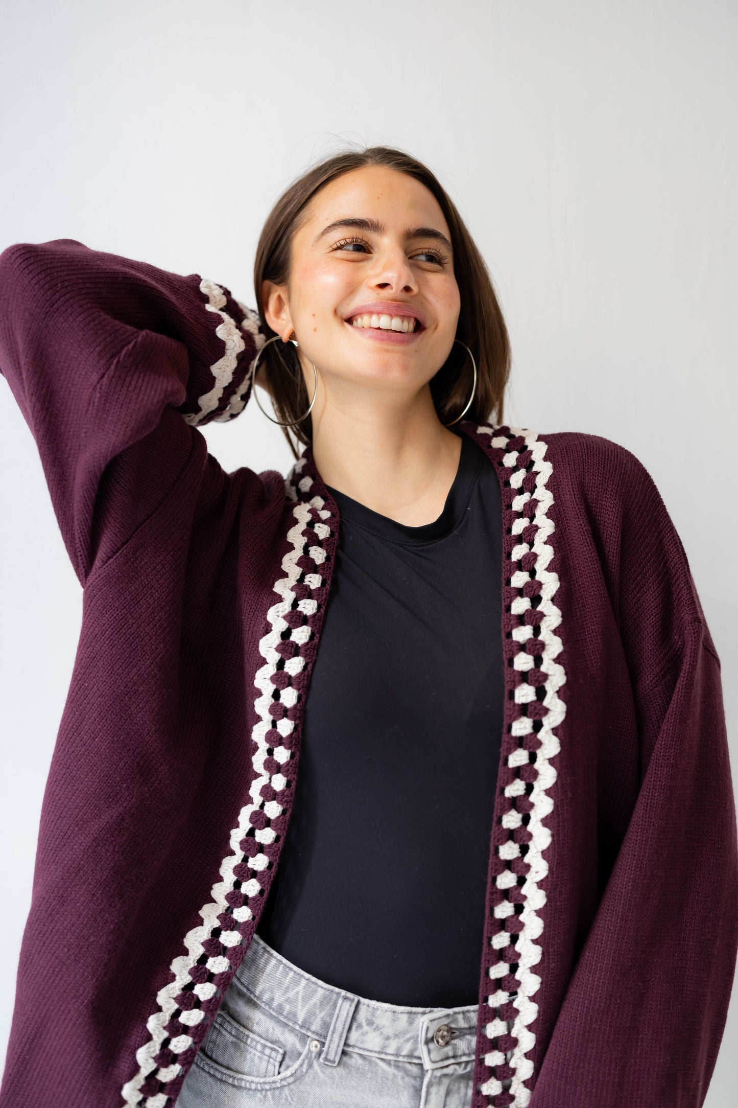 Comfy Edge Knit in Burgundy