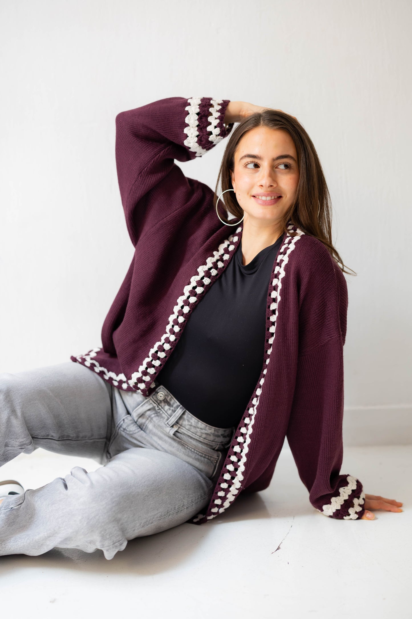 Comfy Edge Knit in Burgundy