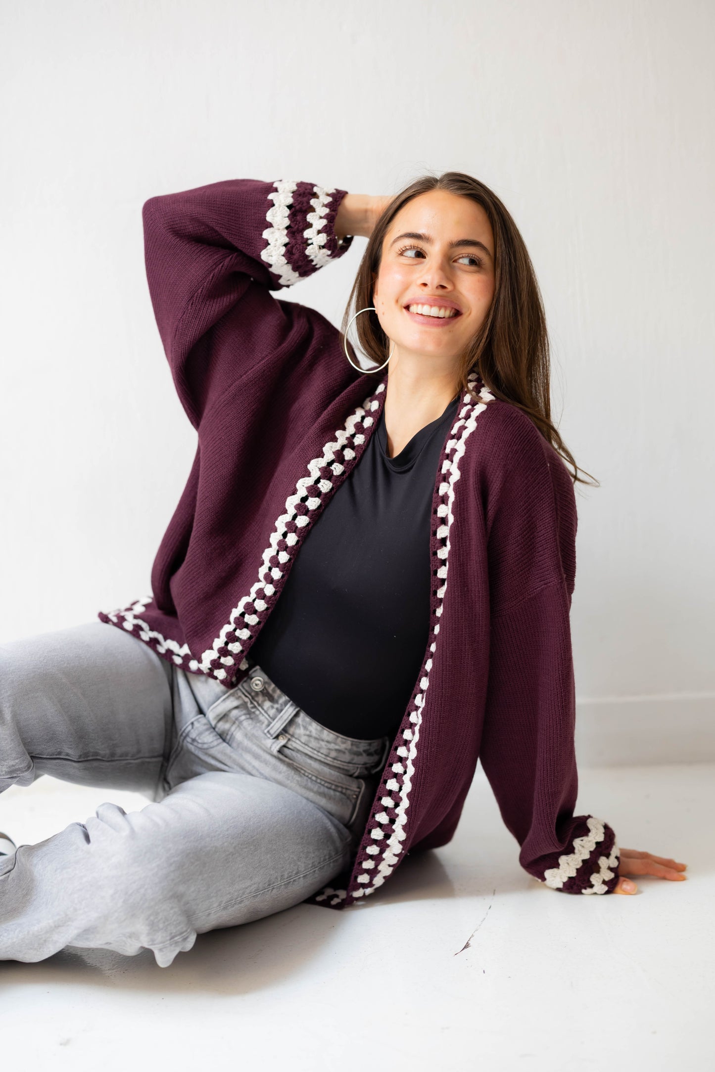 Comfy Edge Knit in Burgundy