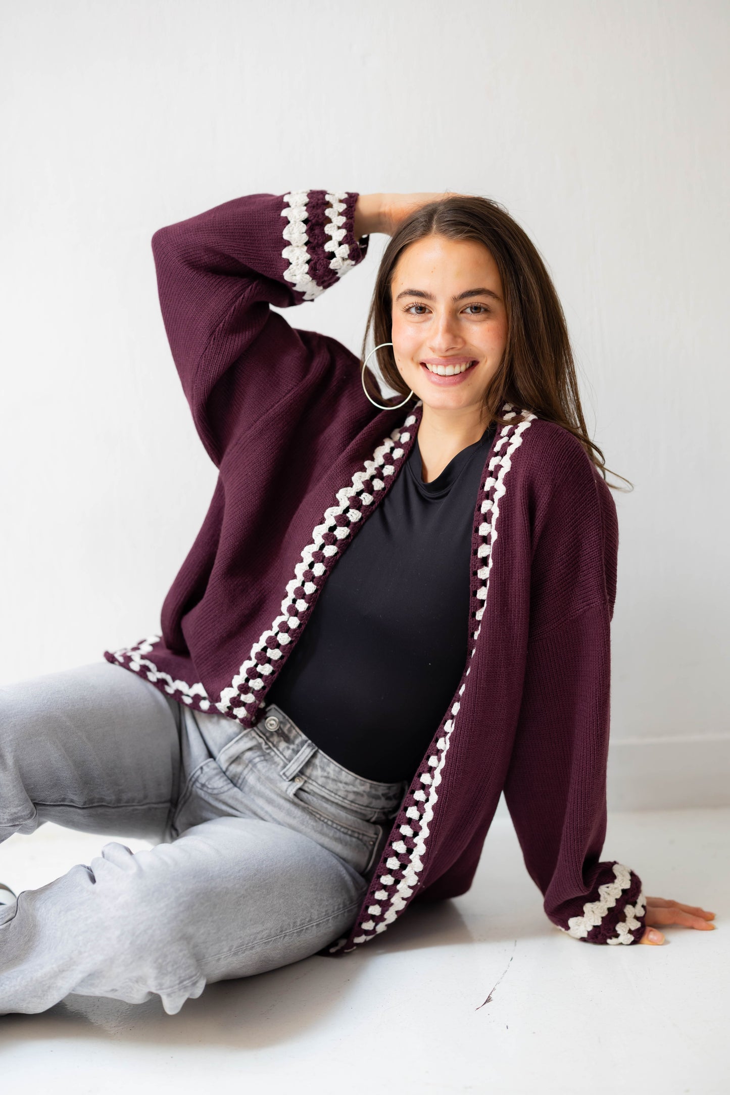 Comfy Edge Knit in Burgundy