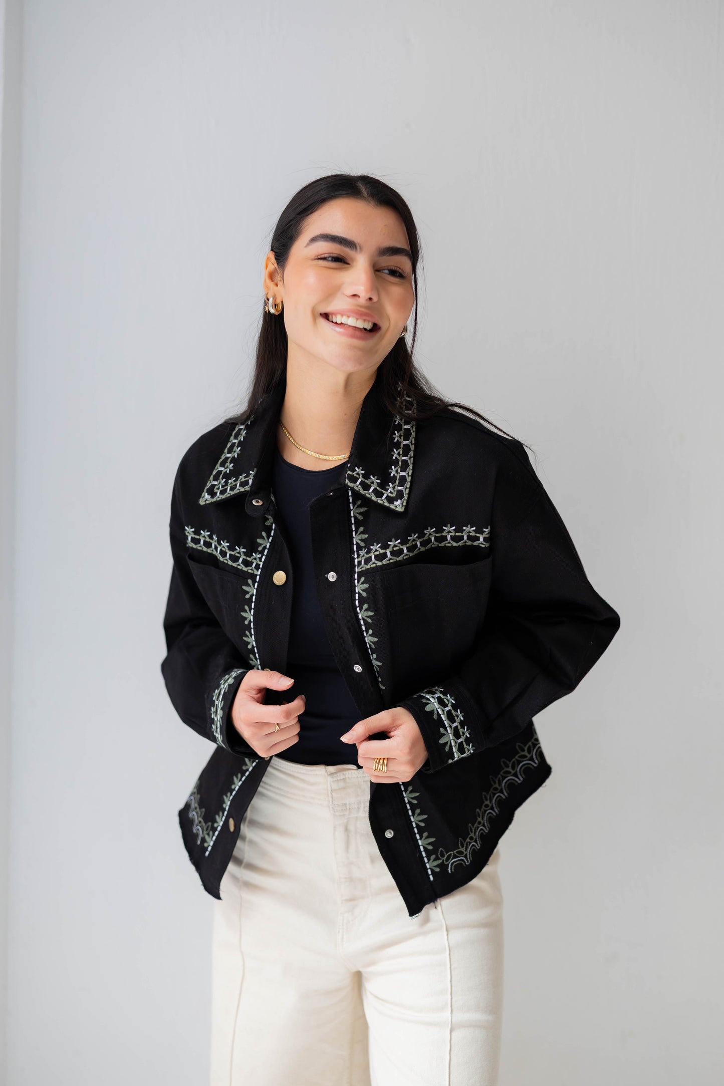 Riva Stitch Jacket in Black