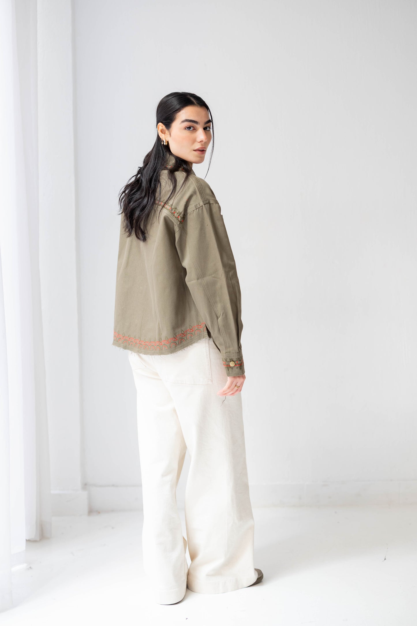 Riva Stitch Jacket in Olive