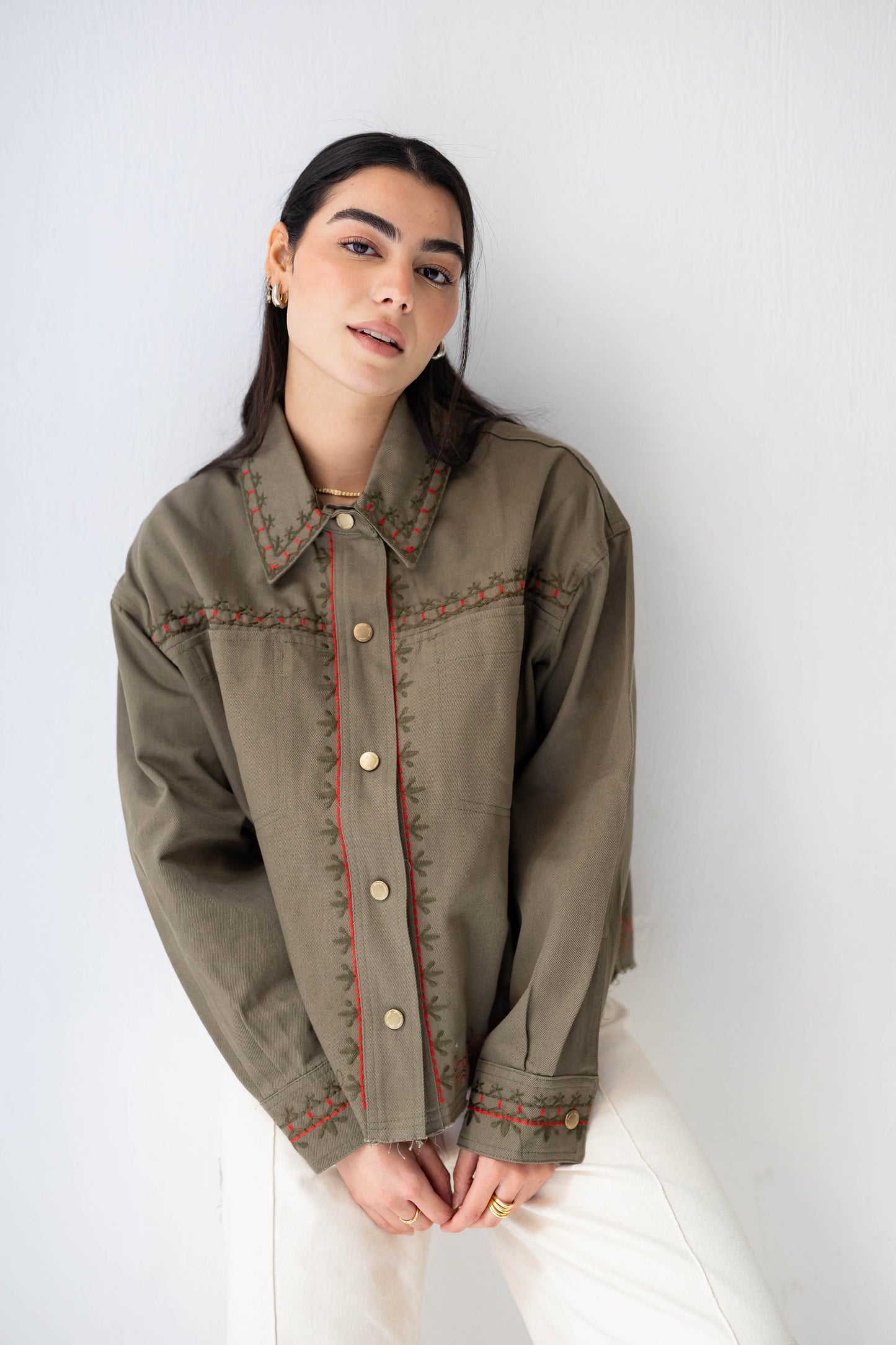 Riva Stitch Jacket in Olive