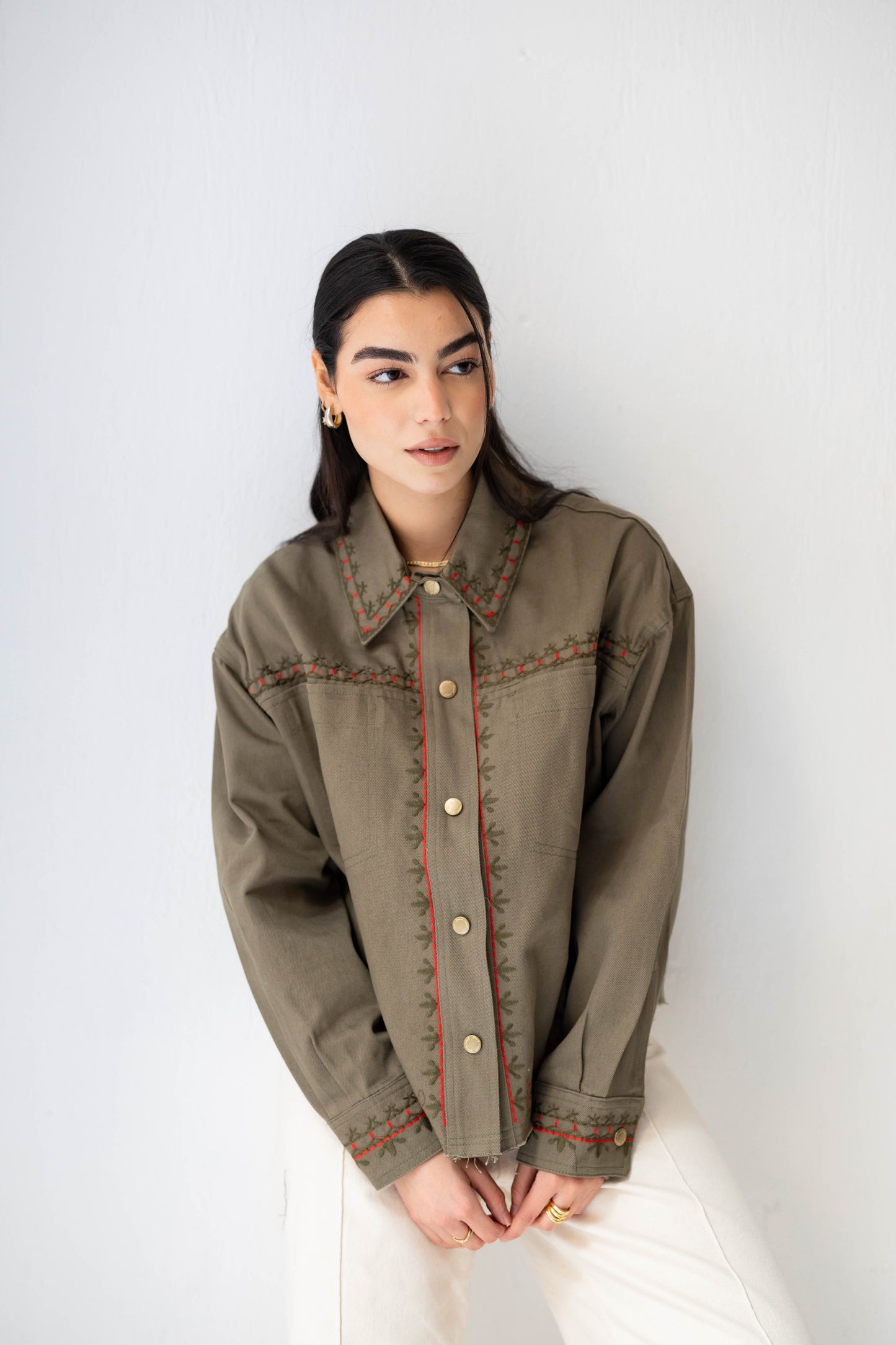 Riva Stitch Jacket in Olive
