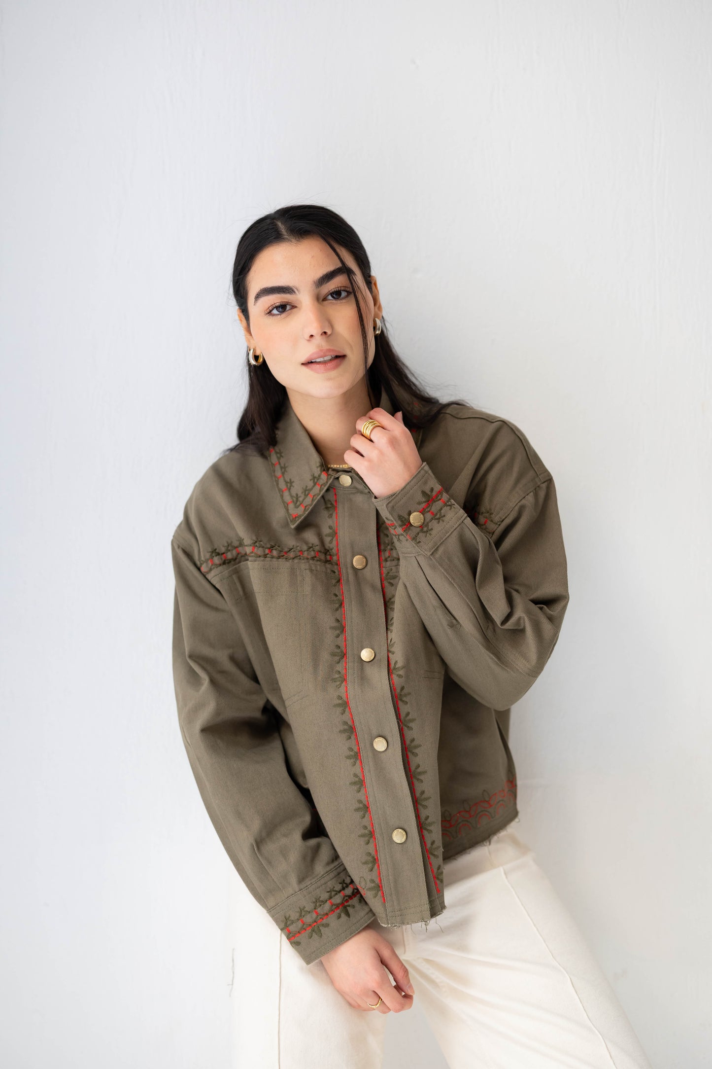 Riva Stitch Jacket in Olive