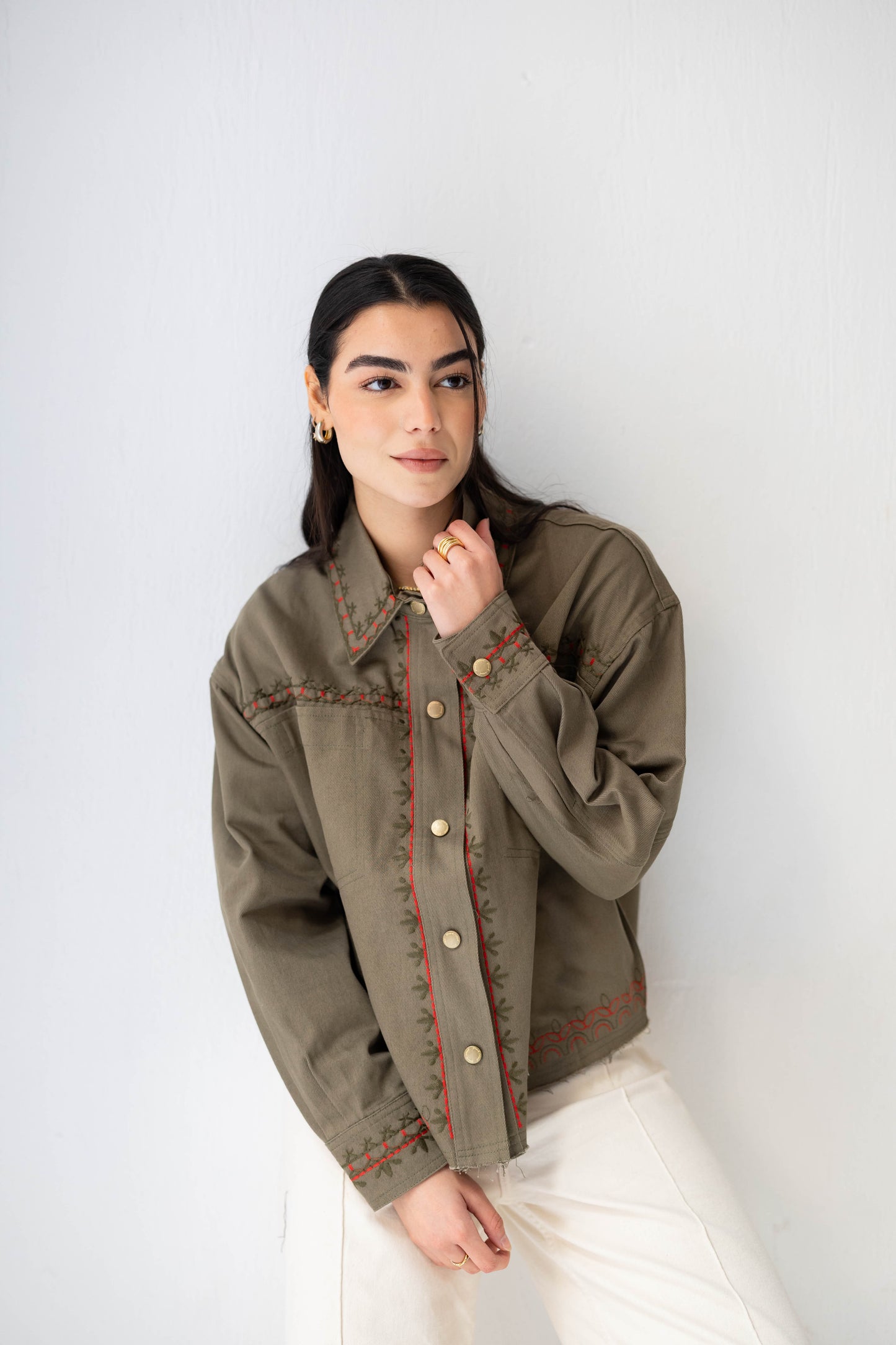 Riva Stitch Jacket in Olive