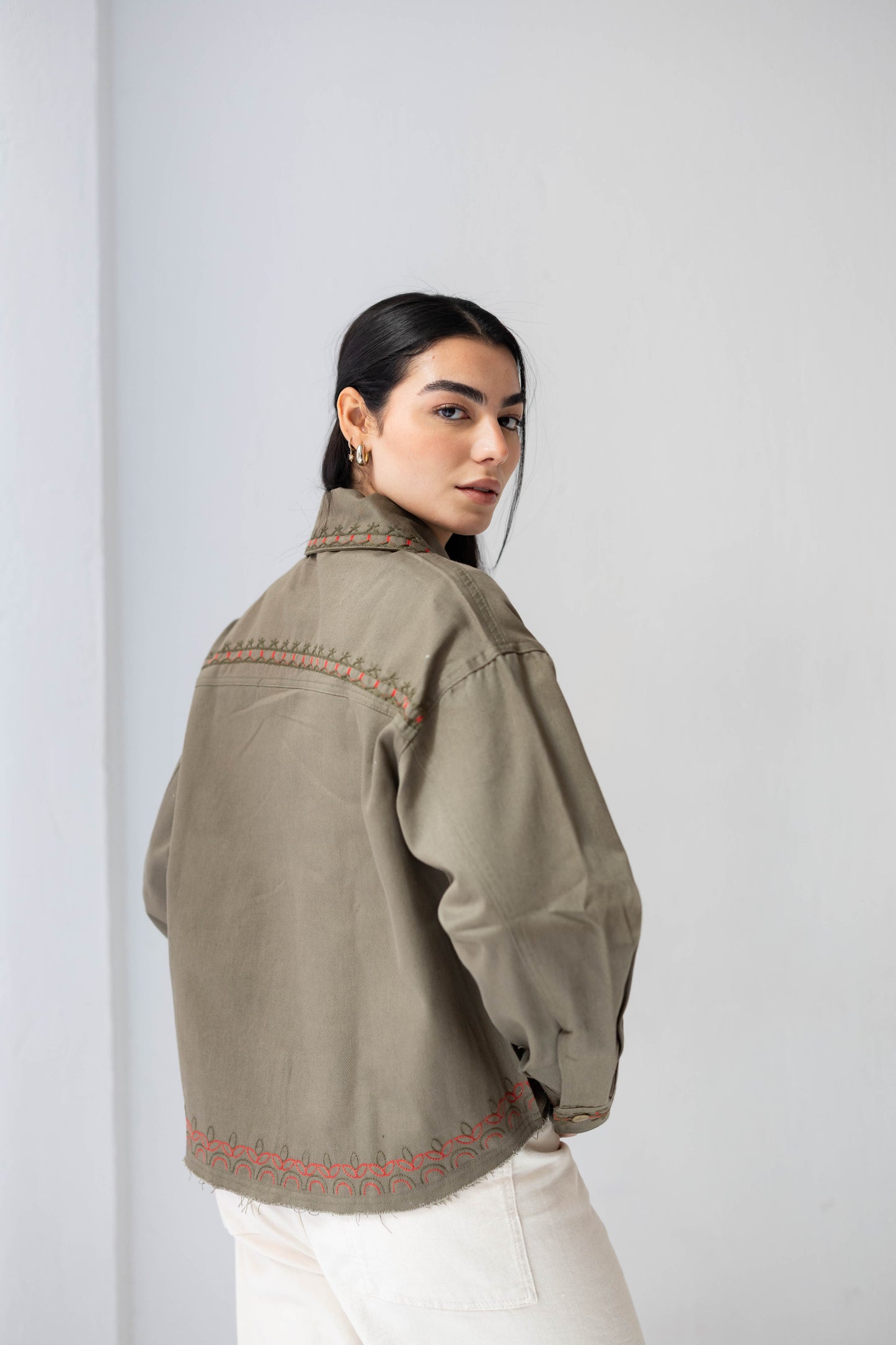 Riva Stitch Jacket in Olive