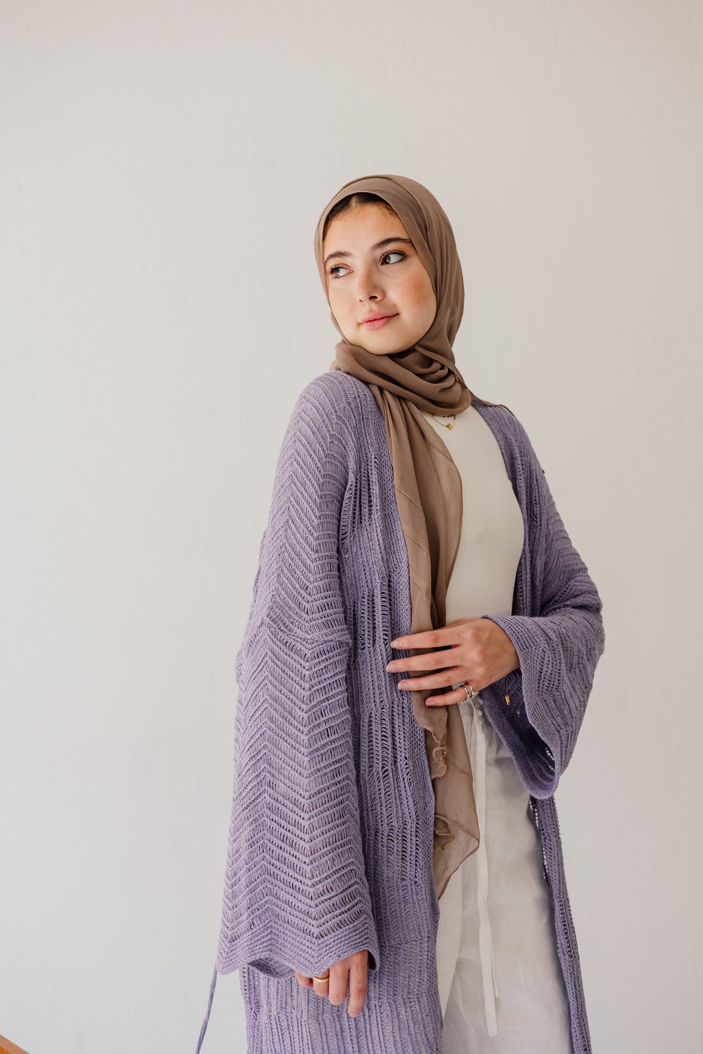 KnotWave Cardigan in Lavender