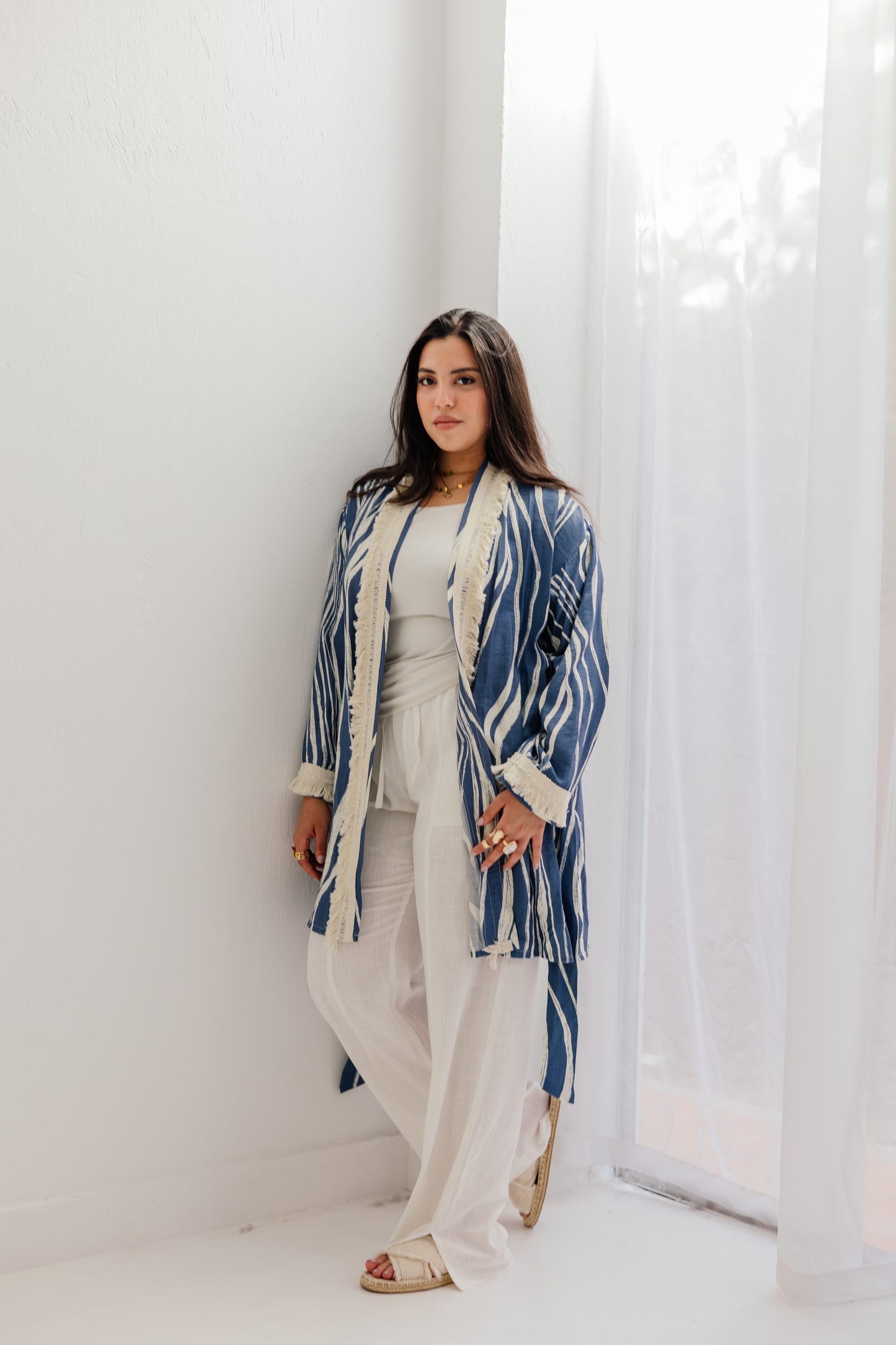 Oia Haze kimono in blue