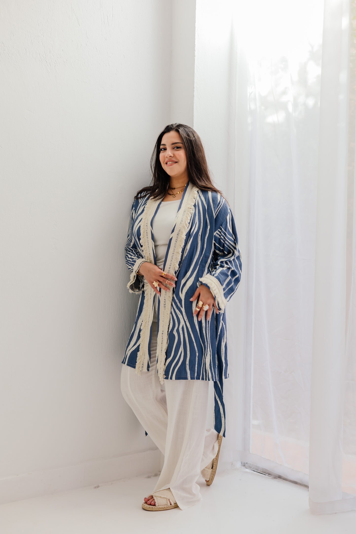 Oia Haze kimono in blue