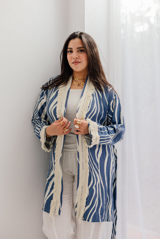 Oia Haze kimono in blue